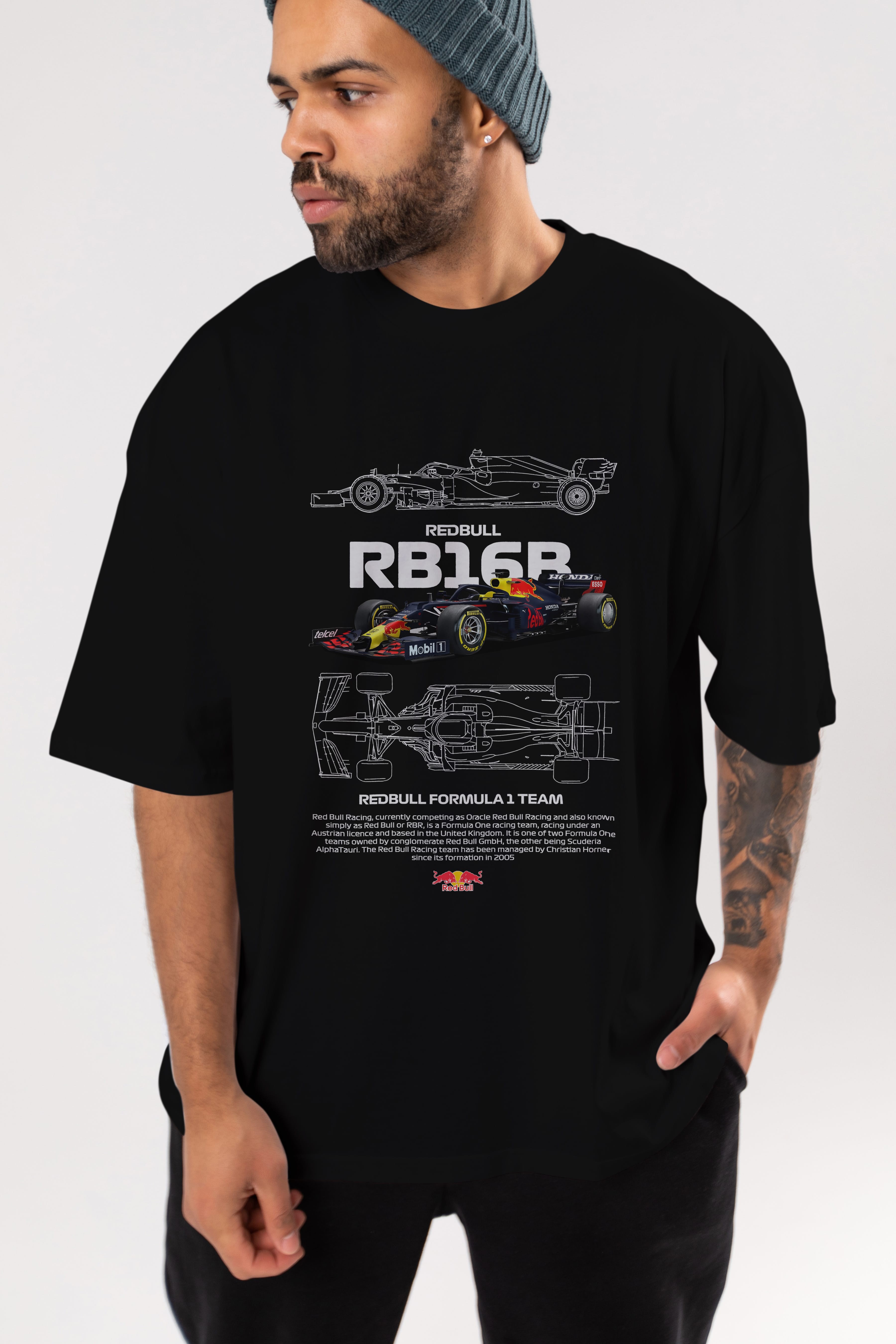 RED BULL RACING FORMULA 1 TEAM Ön Baskılı Oversize t-shirt Erkek Kadın Unisex %100 Pamuk Bisiklet Yaka tişort