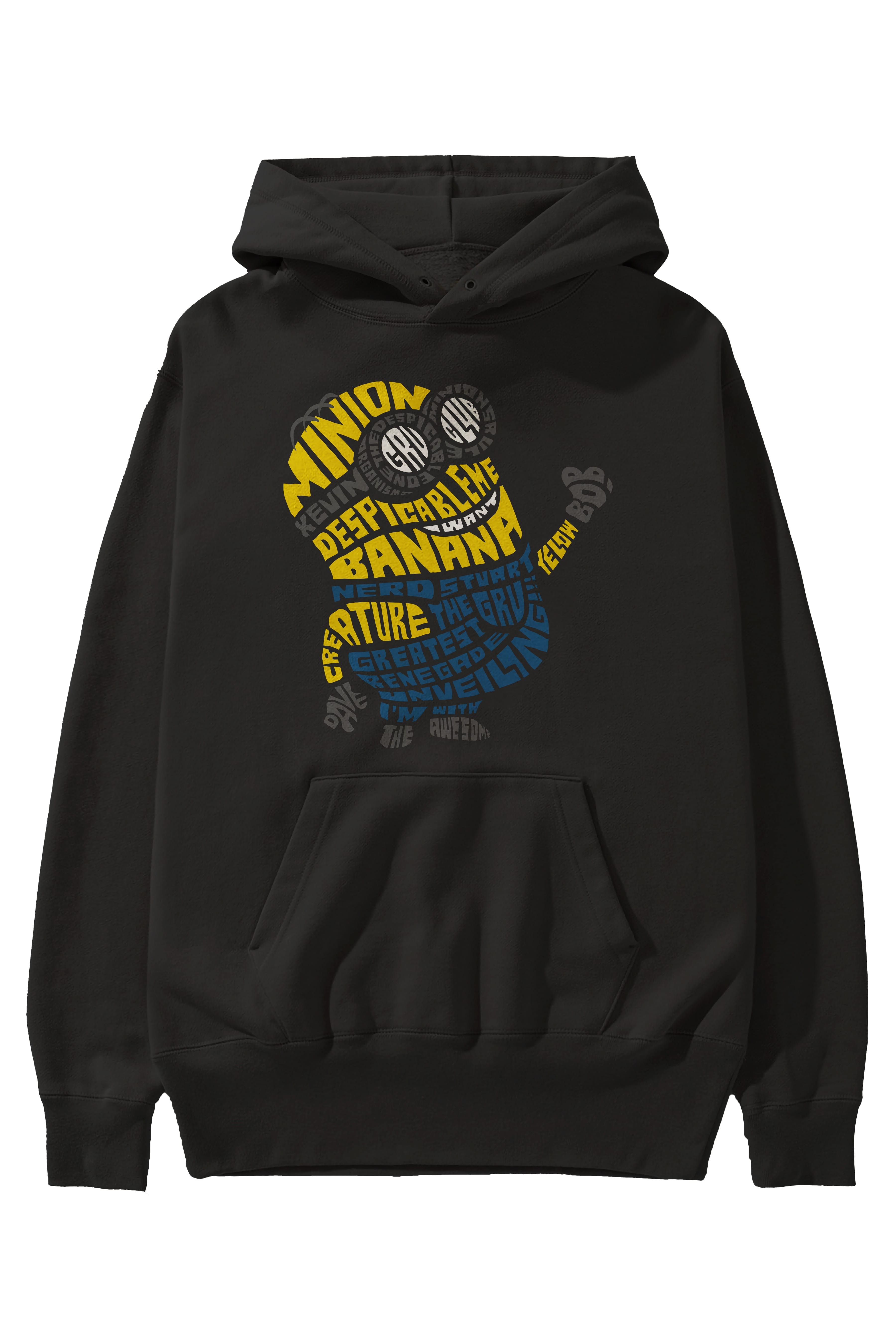 Minion Ön Baskılı Hoodie Oversize Kapüşonlu Sweatshirt Erkek Kadın Unisex