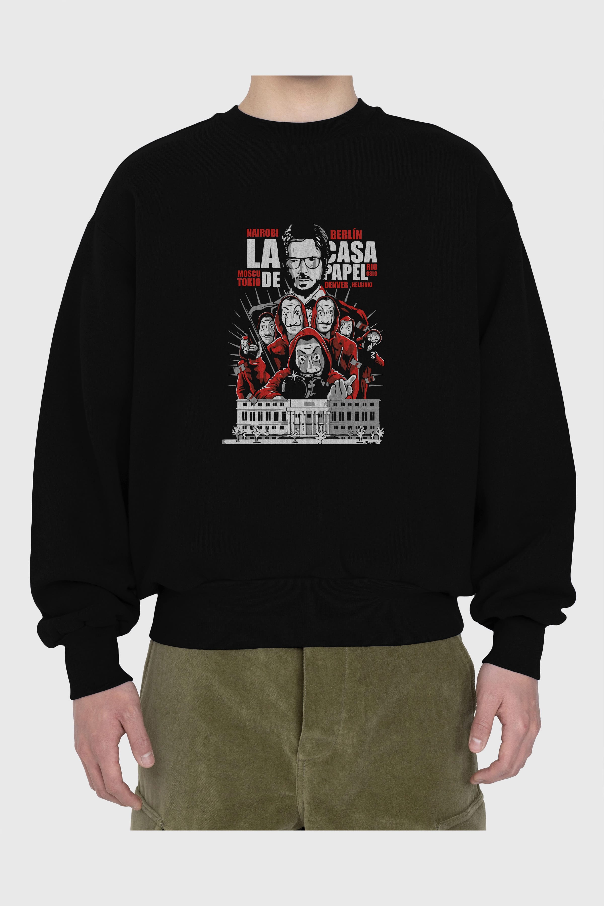 La Casa De Papel (2) Ön Baskılı Oversize Sweatshirt Erkek Kadın Unisex
