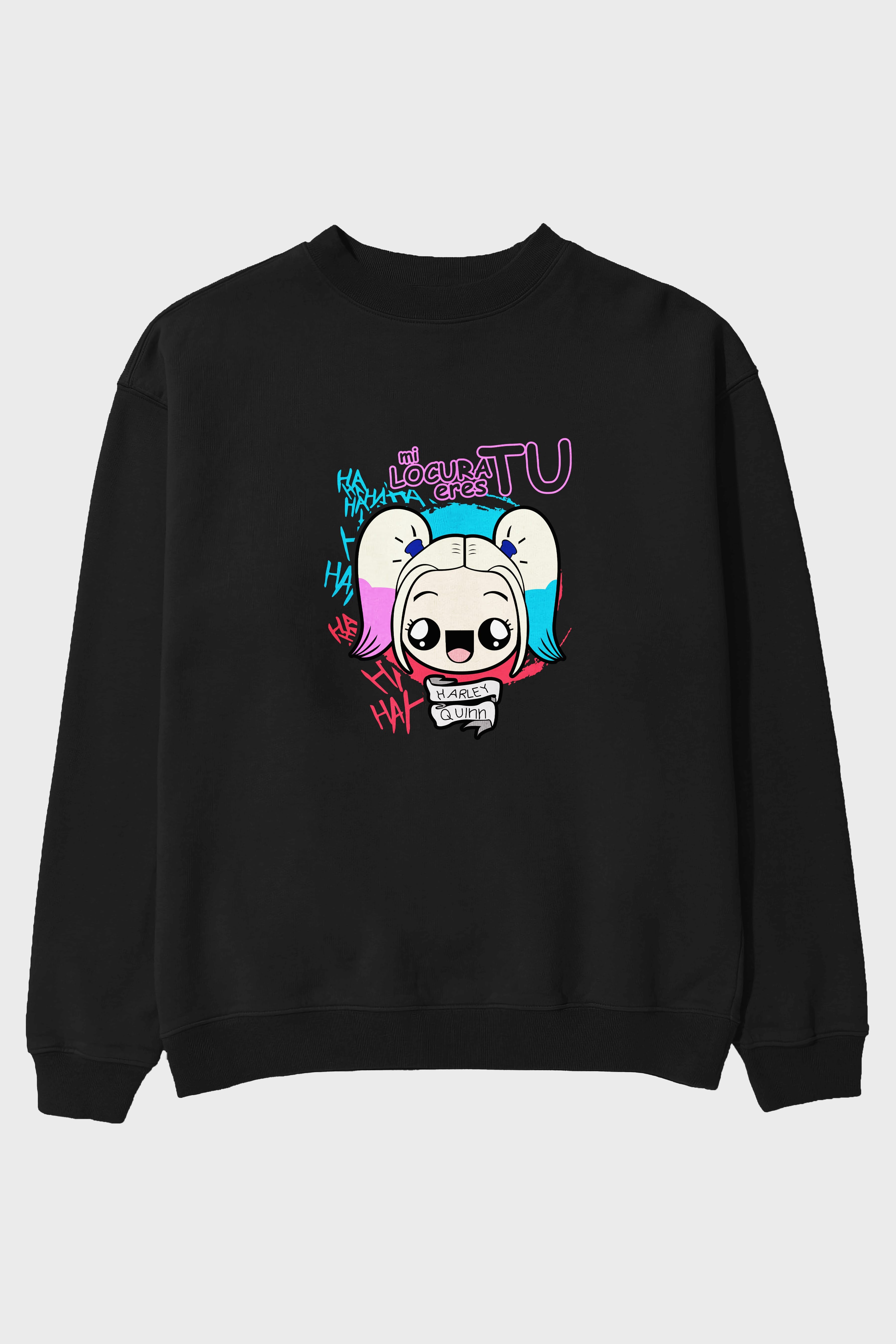 Harley Quinn Ön Baskılı Oversize Sweatshirt Erkek Kadın Unisex