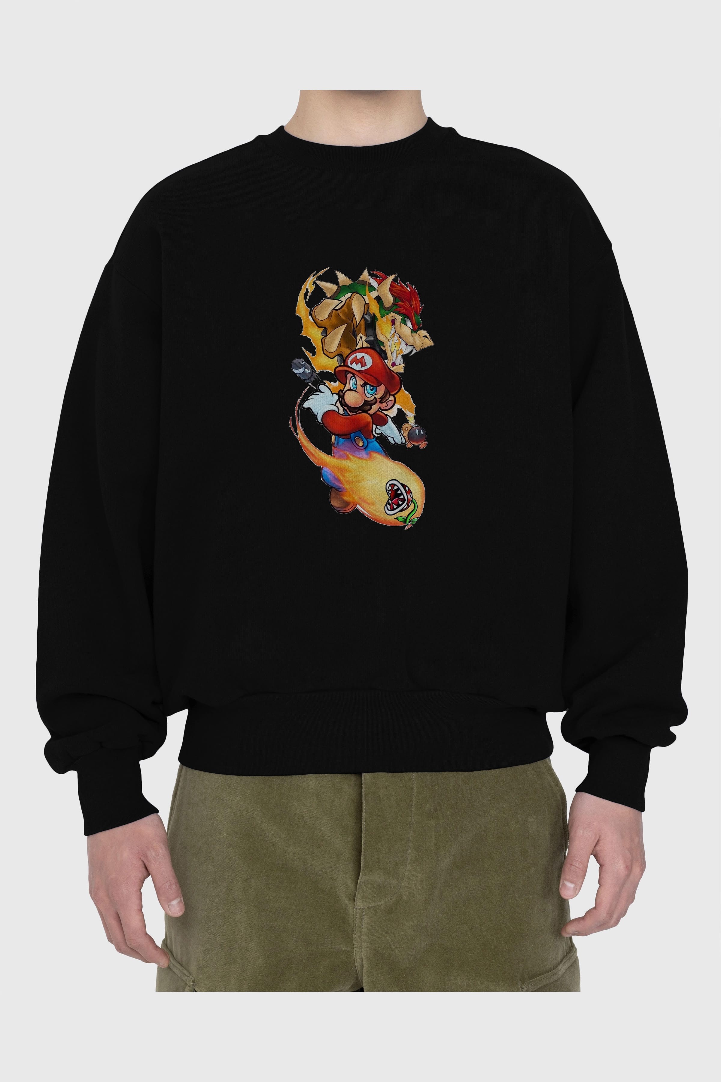 Super Mario 1 Ön Baskılı Oversize Sweatshirt Erkek Kadın Unisex