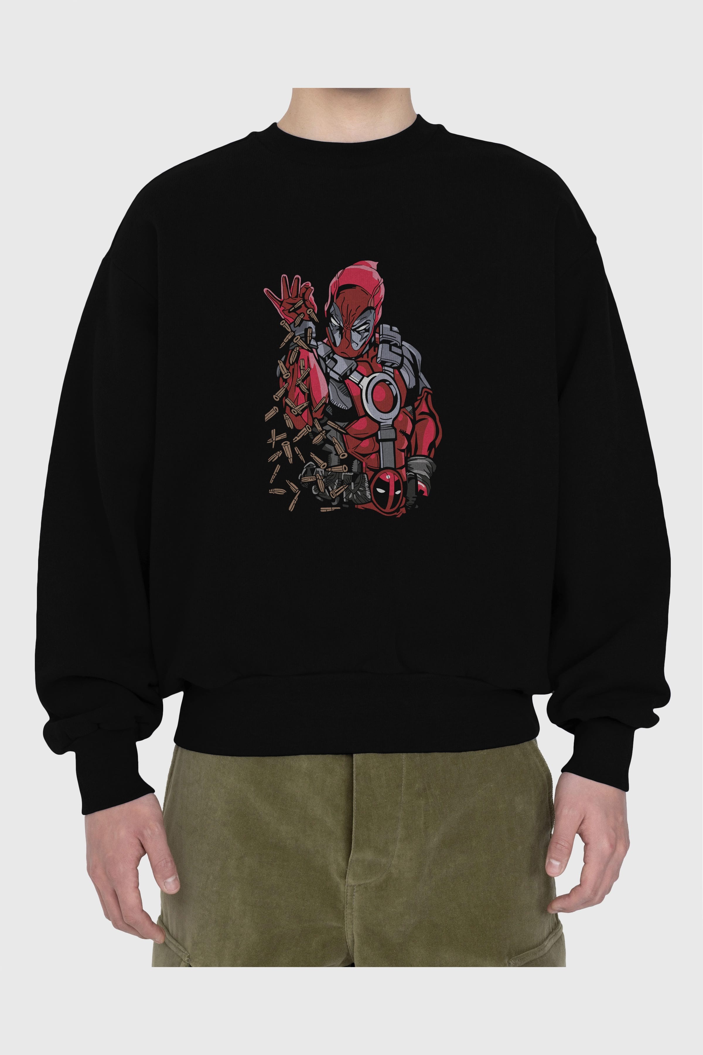 Deadpool (2) Ön Baskılı Oversize Sweatshirt Erkek Kadın Unisex