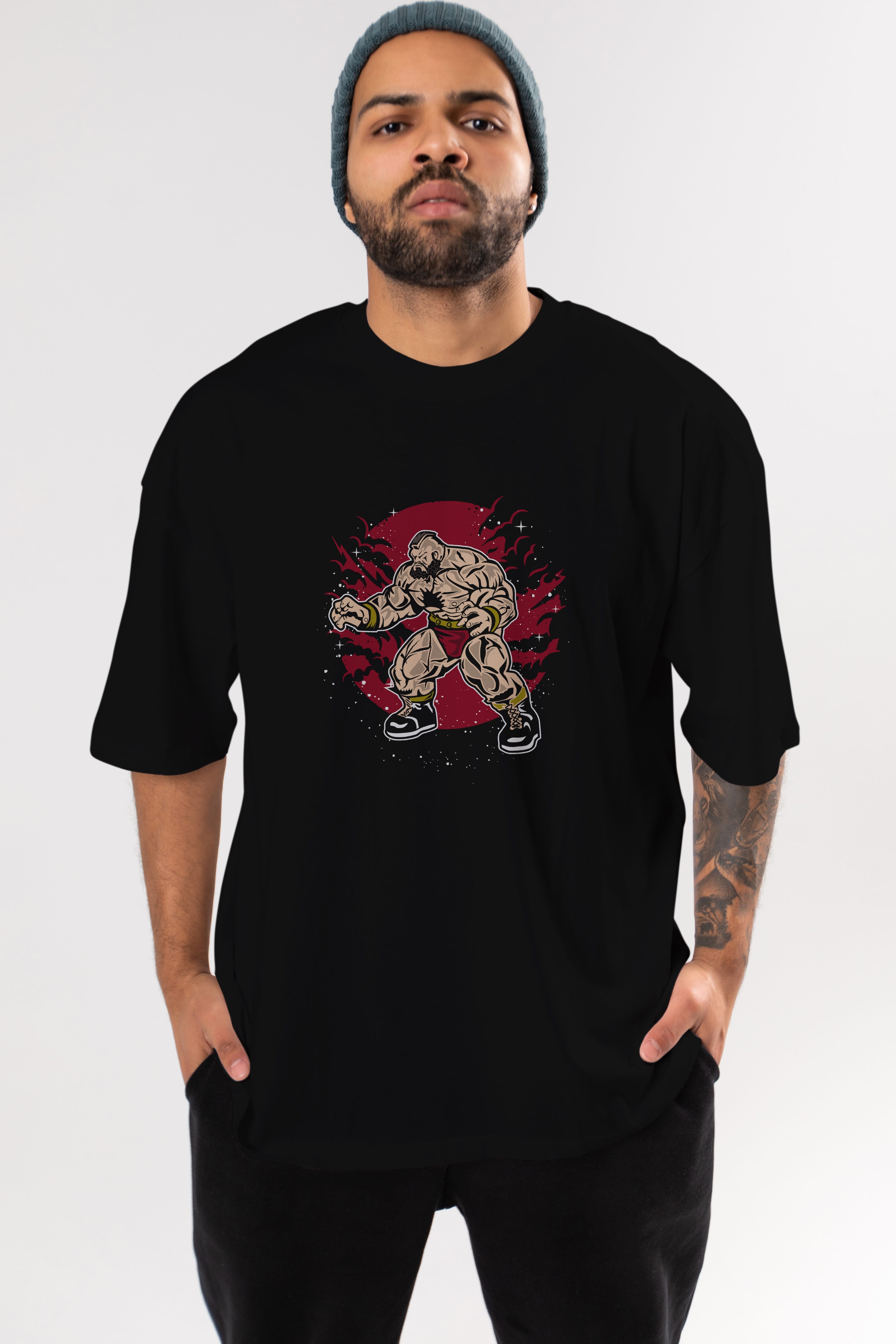ZANGGIEF Ön Baskılı Oversize t-shirt Erkek Kadın Unisex %100 Pamuk tişort