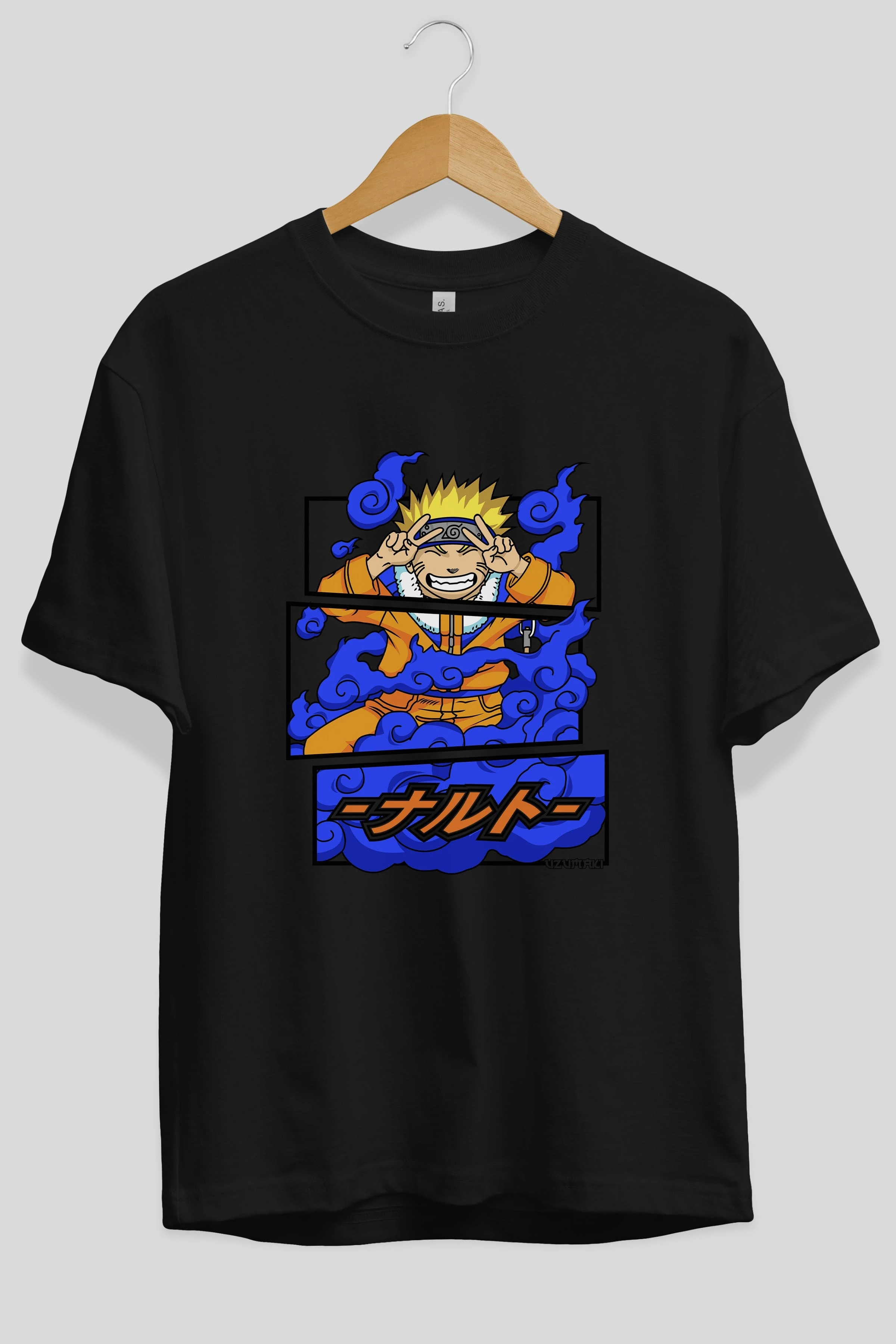 naruto uzumaki Anime Ön Baskılı Oversize t-shirt %100 pamuk Erkek Kadın Unisex