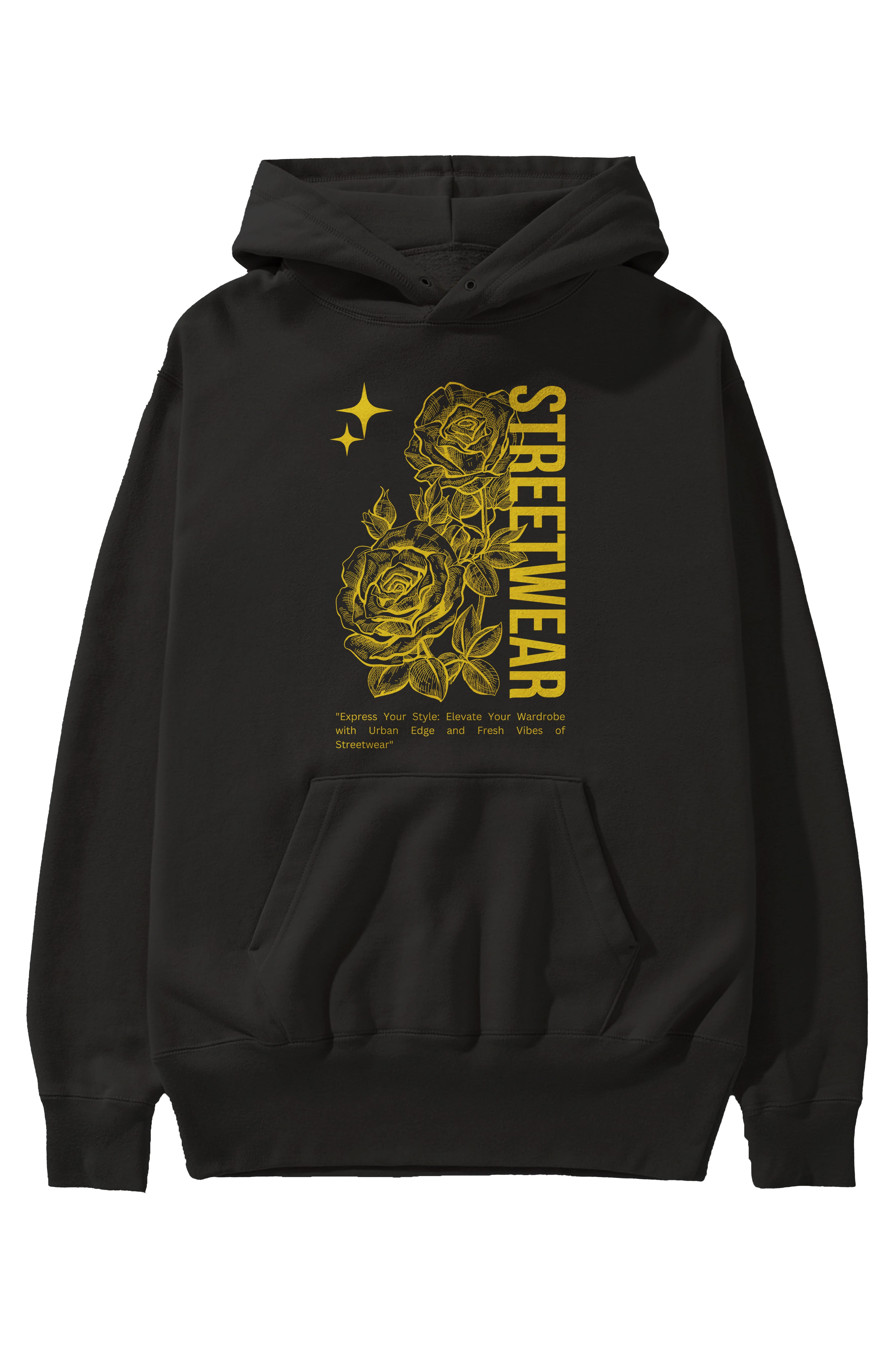 Minimalist Streetwear Ön Baskılı Oversize Hoodie Kapüşonlu Sweatshirt Erkek Kadın Unisex