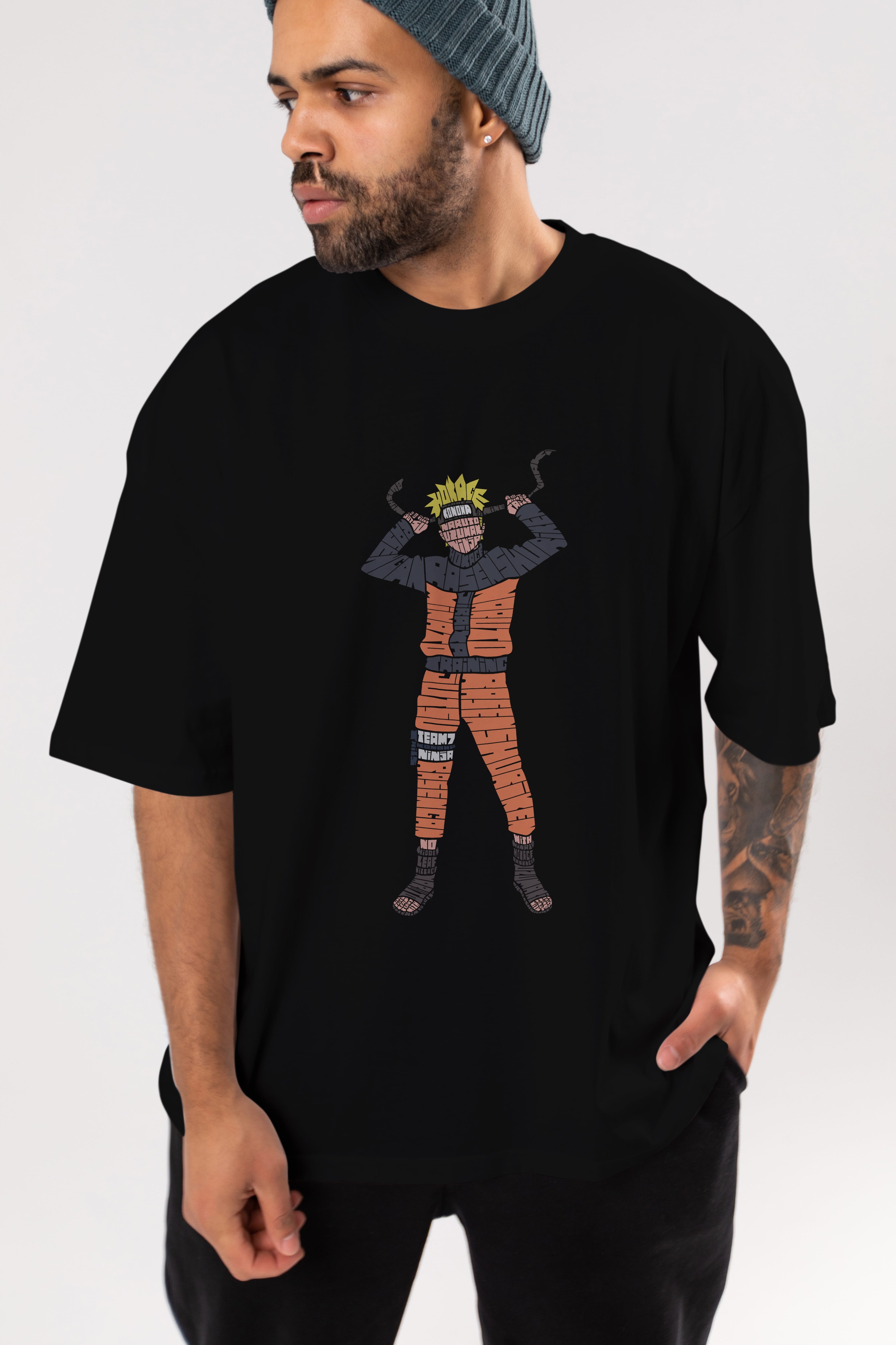 Naruto Ön Baskılı Oversize t-shirt %100 pamuk Erkek Kadın Unisex