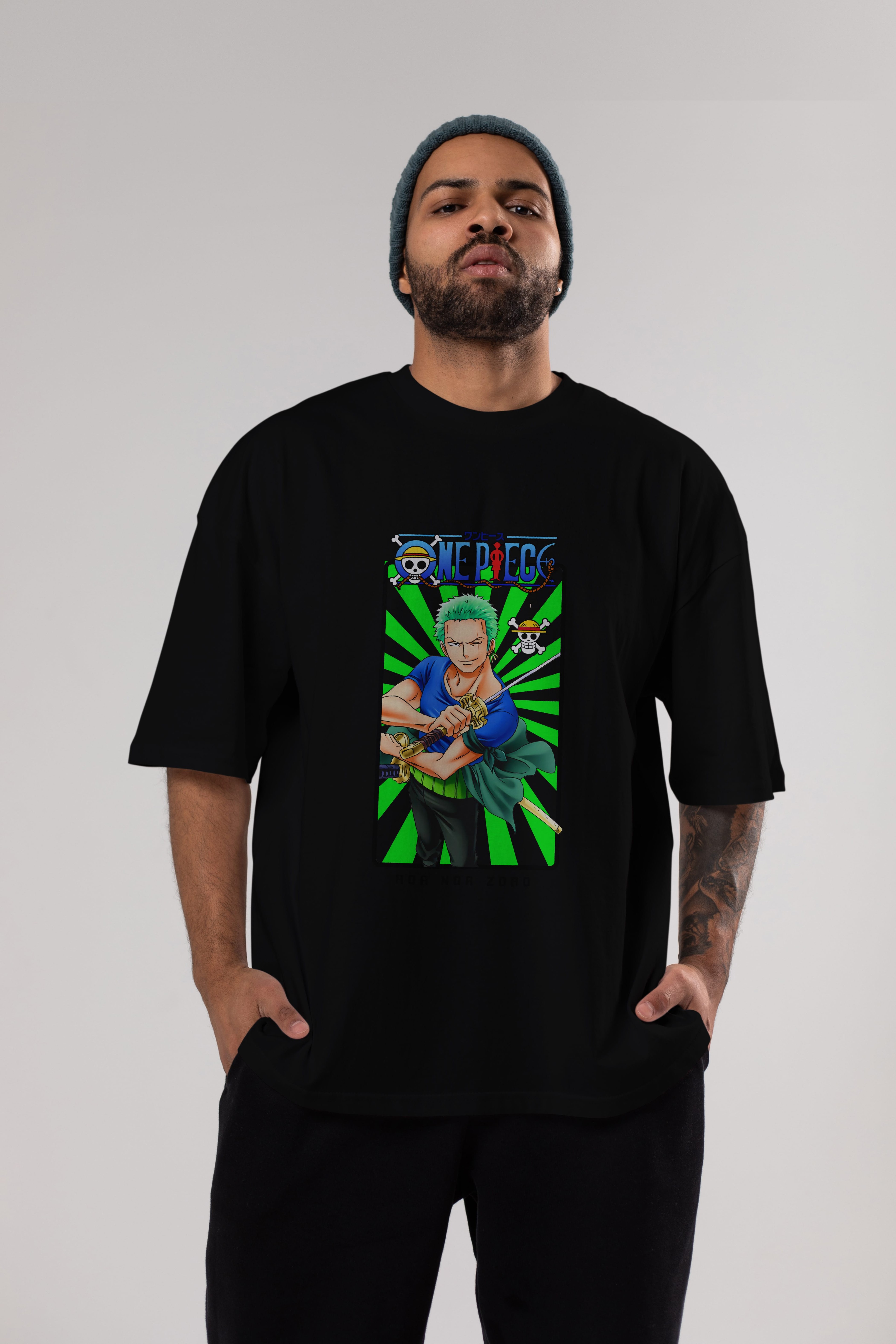 Roronoa Zoro 6 Anime Ön Baskılı Oversize t-shirt Erkek Kadın Unisex