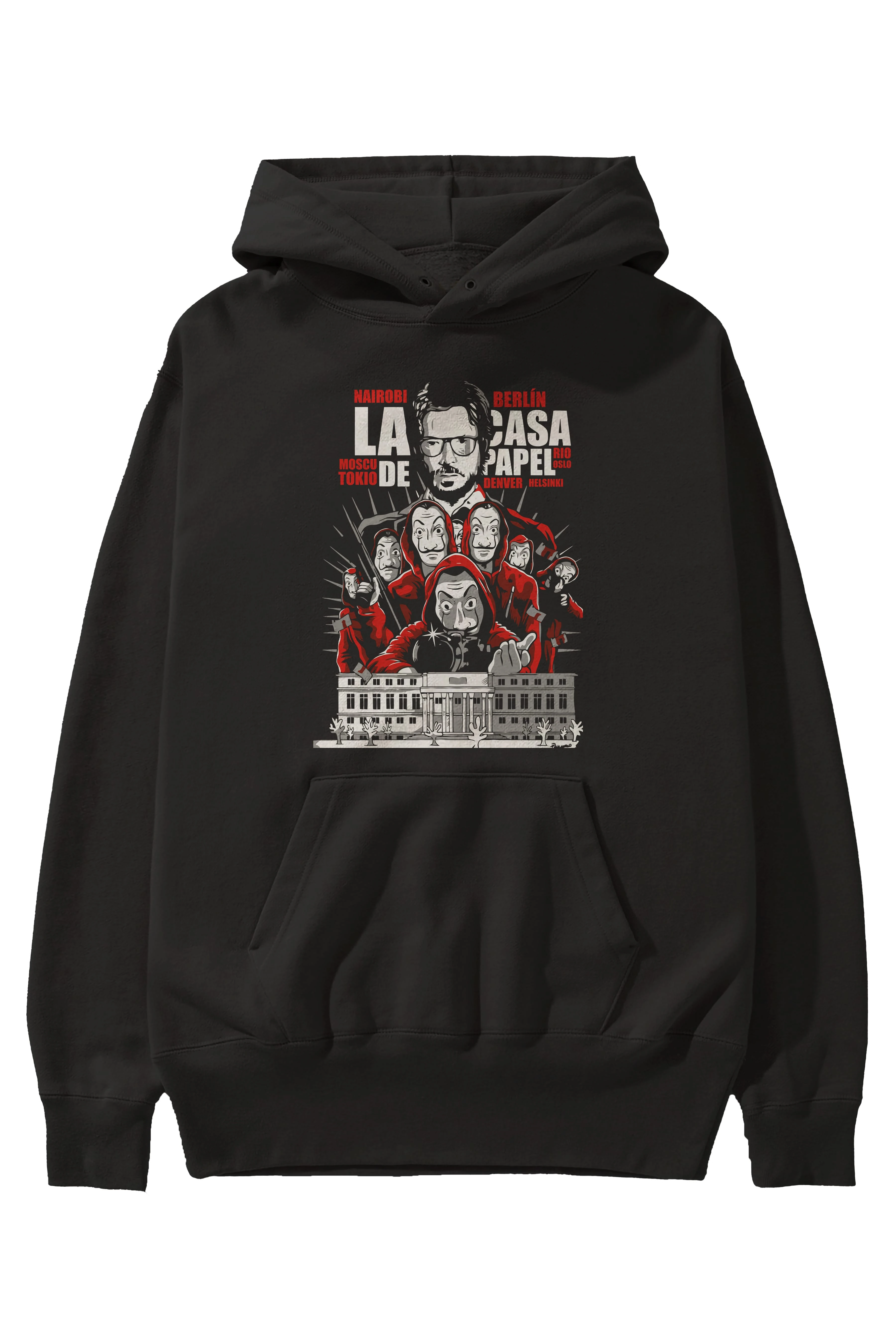 La Casa De Papel (2) Ön Baskılı Hoodie Oversize Kapüşonlu Sweatshirt Erkek Kadın Unisex