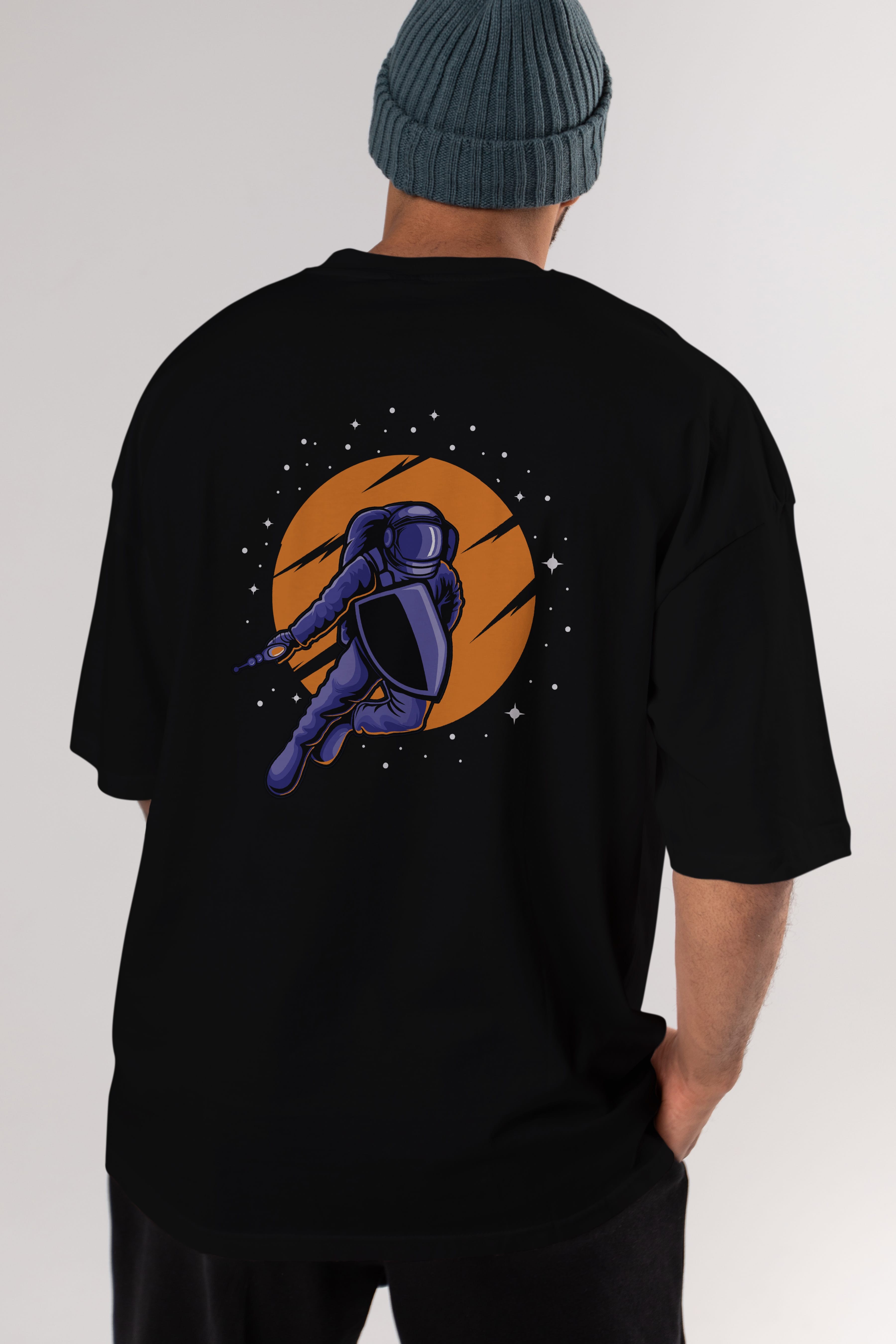 Astro Wars Arka Baskılı Oversize t-shirt Erkek Kadın Unisex