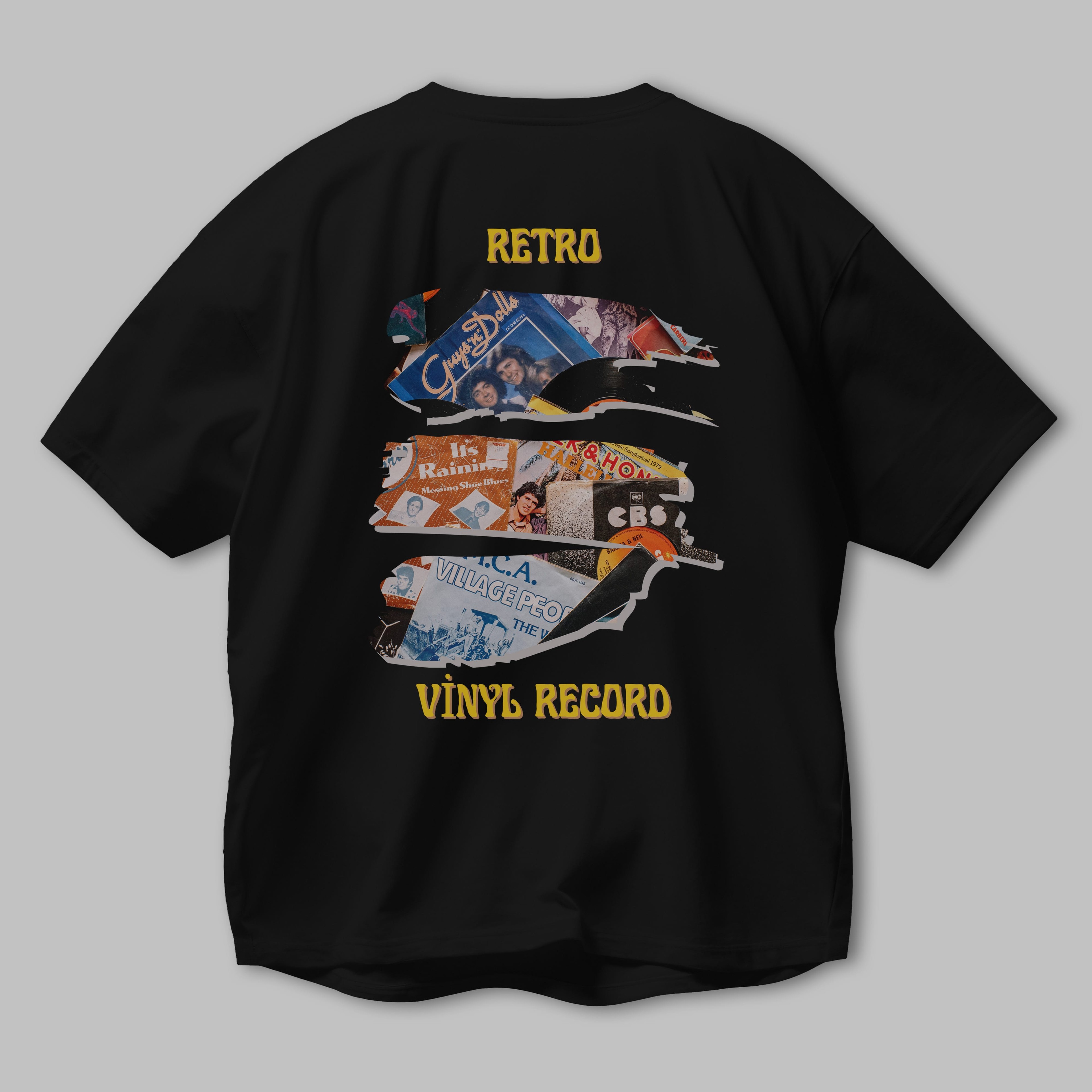 Retro Design Arka Baskılı Oversize t-shirt Erkek Kadın Unisex