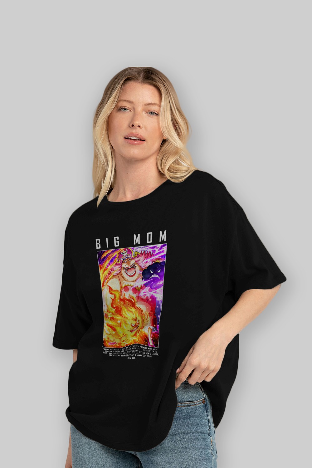 Charlotte Linlin Anime Ön Baskılı Oversize t-shirt Erkek Kadın Unisex