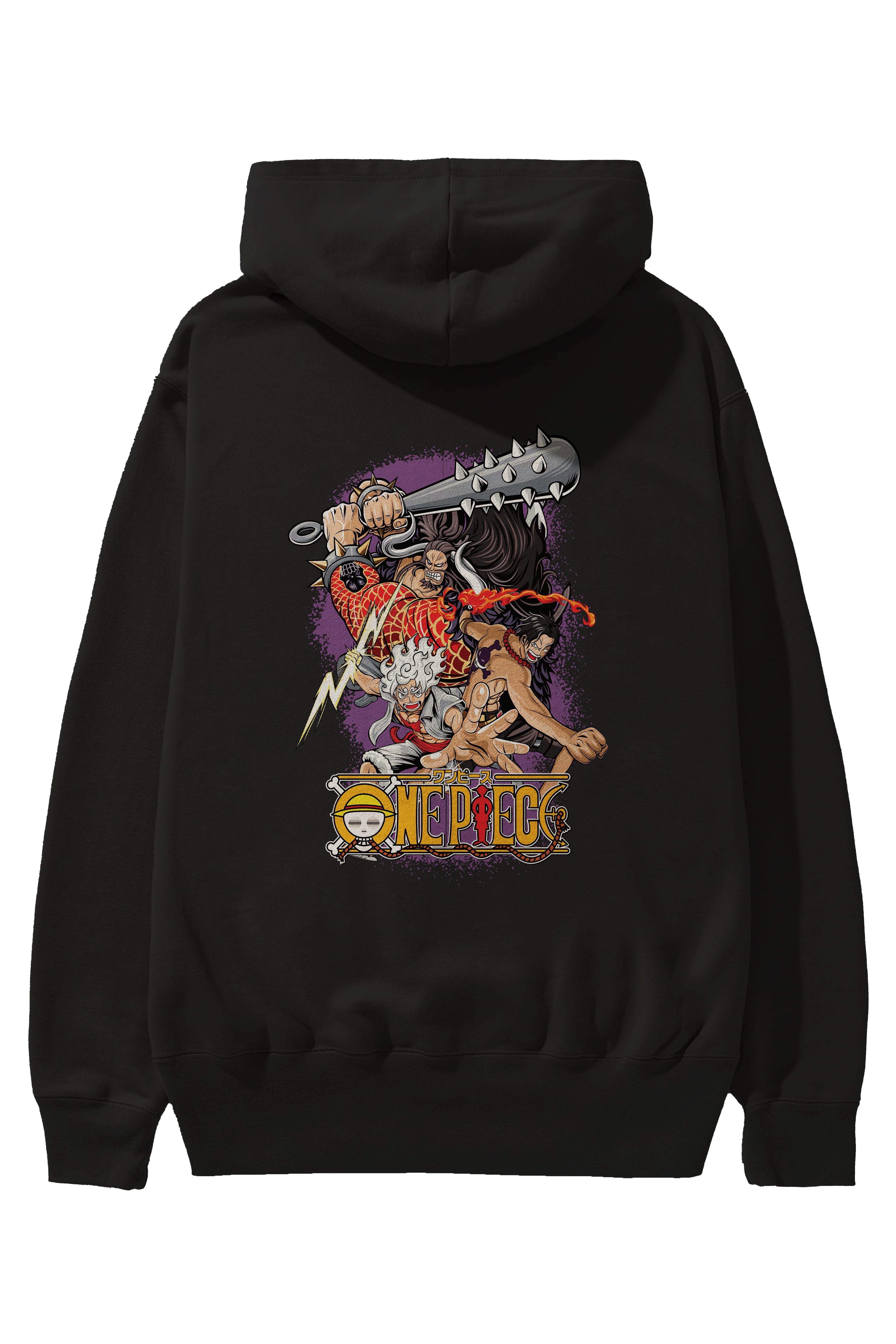 ONE PIECE (6) Anime Arka Baskılı Hoodie Oversize Kapüşonlu Sweatshirt Erkek Kadın Unisex