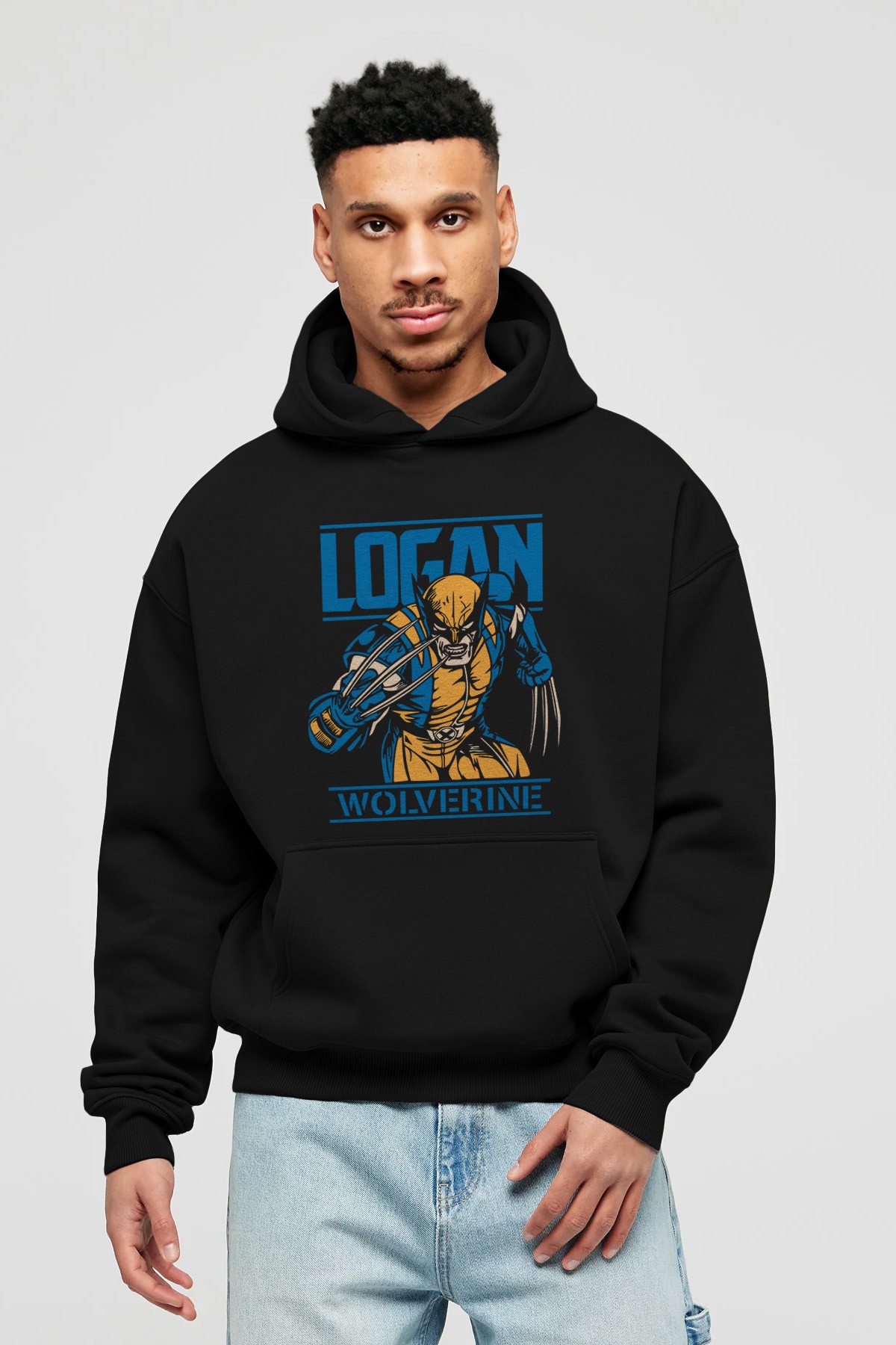 Wolverine Logan Ön Baskılı Hoodie Oversize Kapüşonlu Sweatshirt Erkek Kadın Unisex