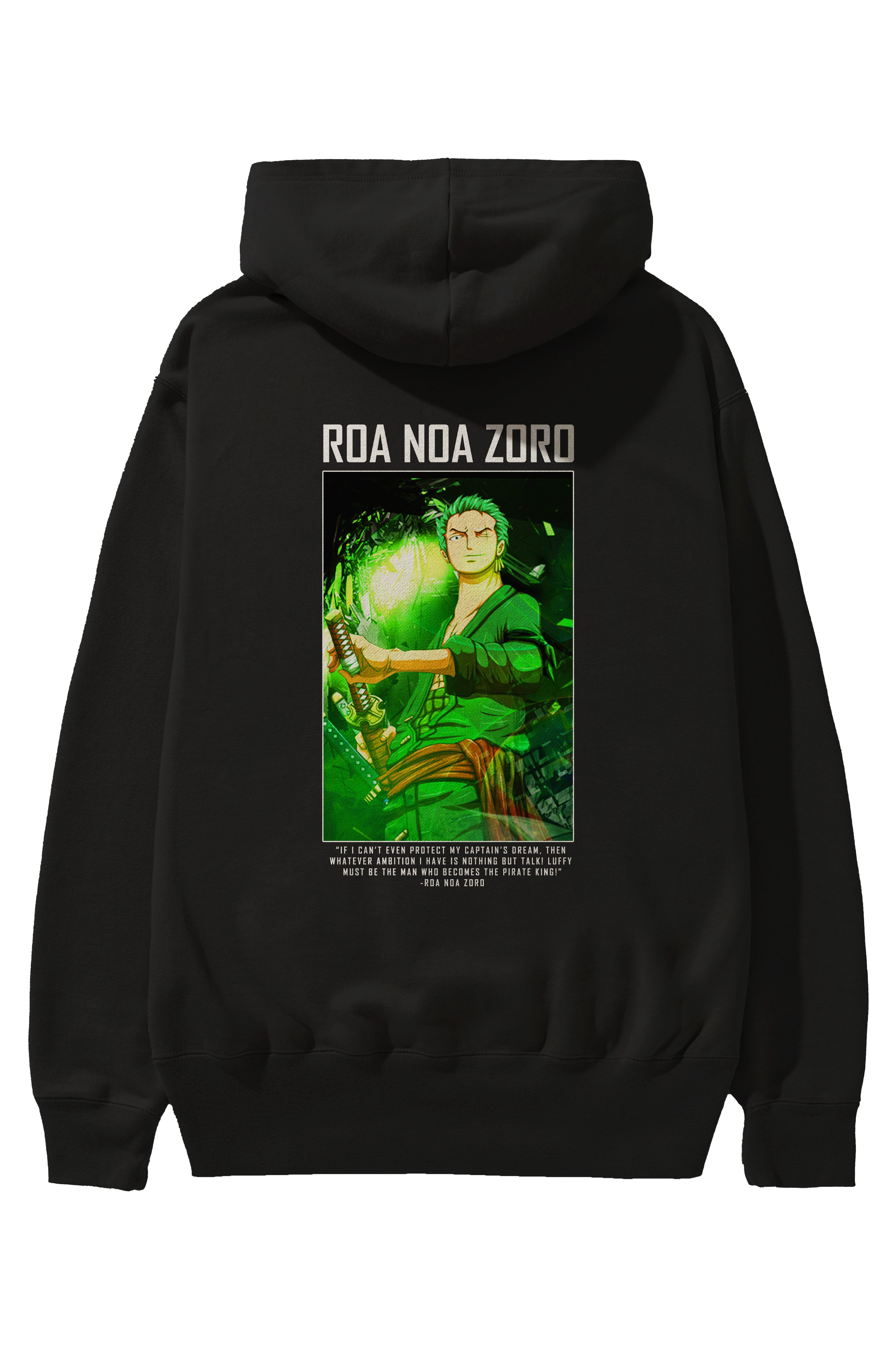 Roronoa Zoro 5 Anime Arka Baskılı Hoodie Oversize Kapüşonlu Sweatshirt Erkek Kadın Unisex