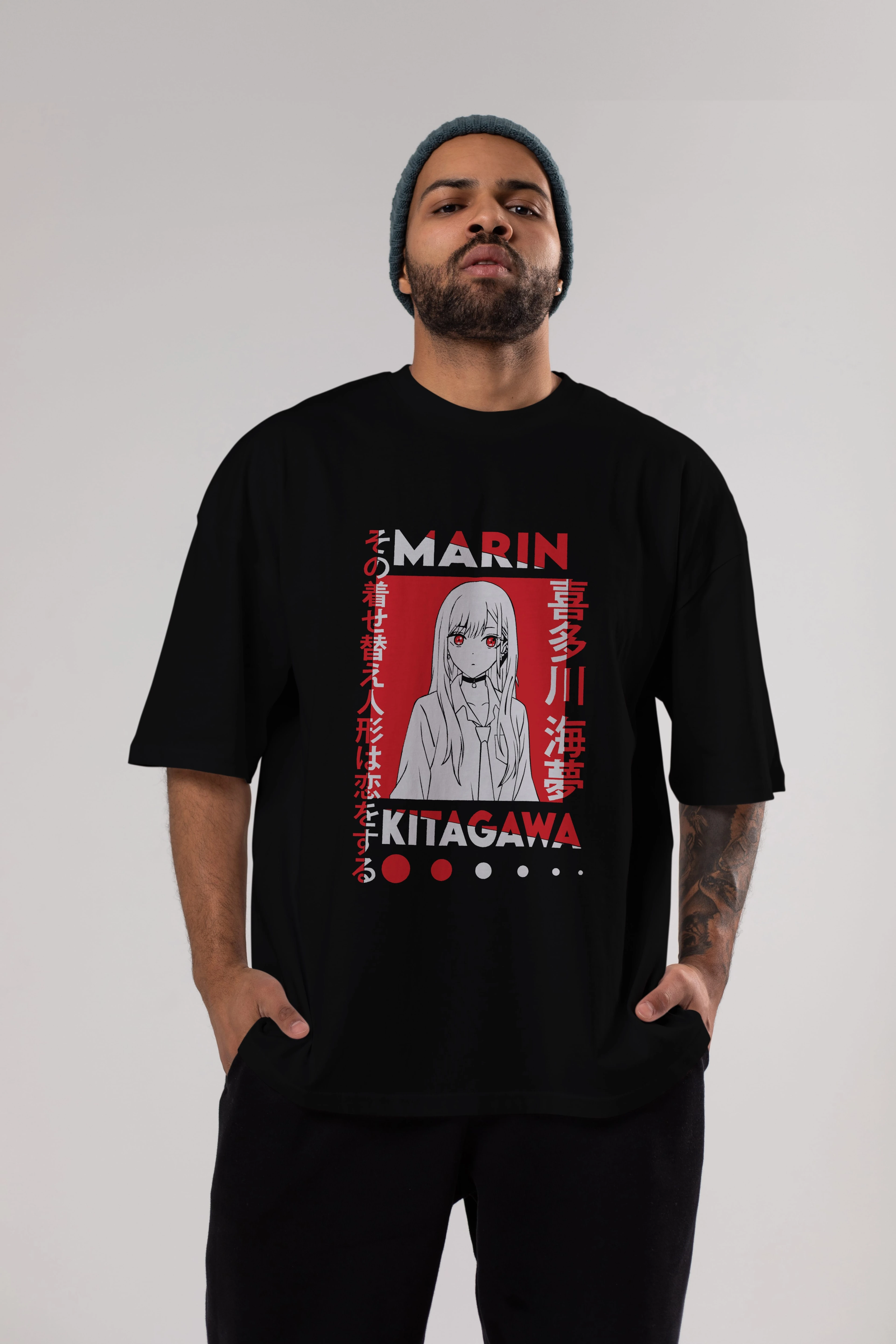 MARIN KITAGAWA Anime Ön Baskılı Oversize t-shirt %100 pamuk Erkek Kadın Unisex