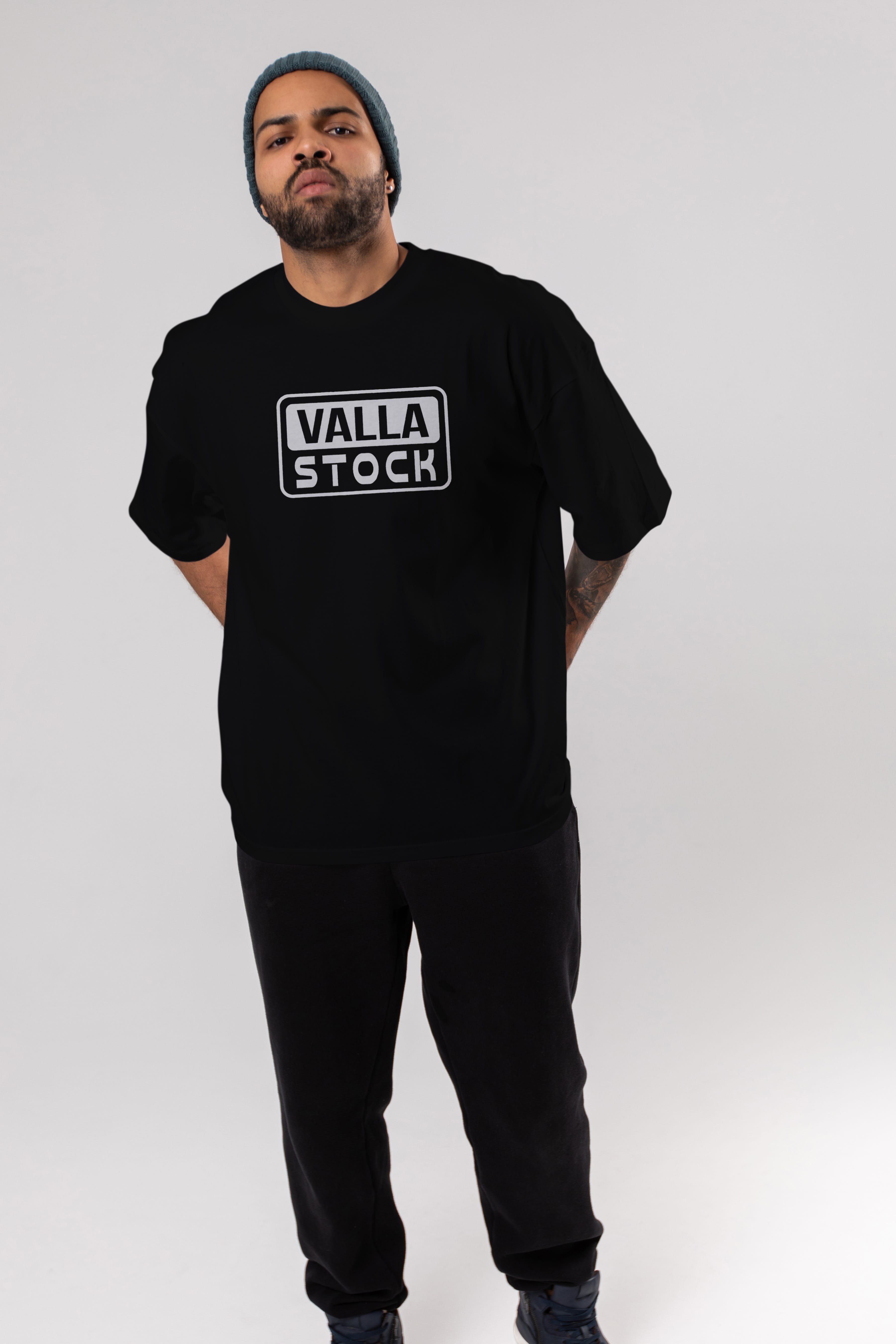 Valla Stock Ön Baskılı Oversize t-shirt %100 pamuk Erkek Kadın Unisex