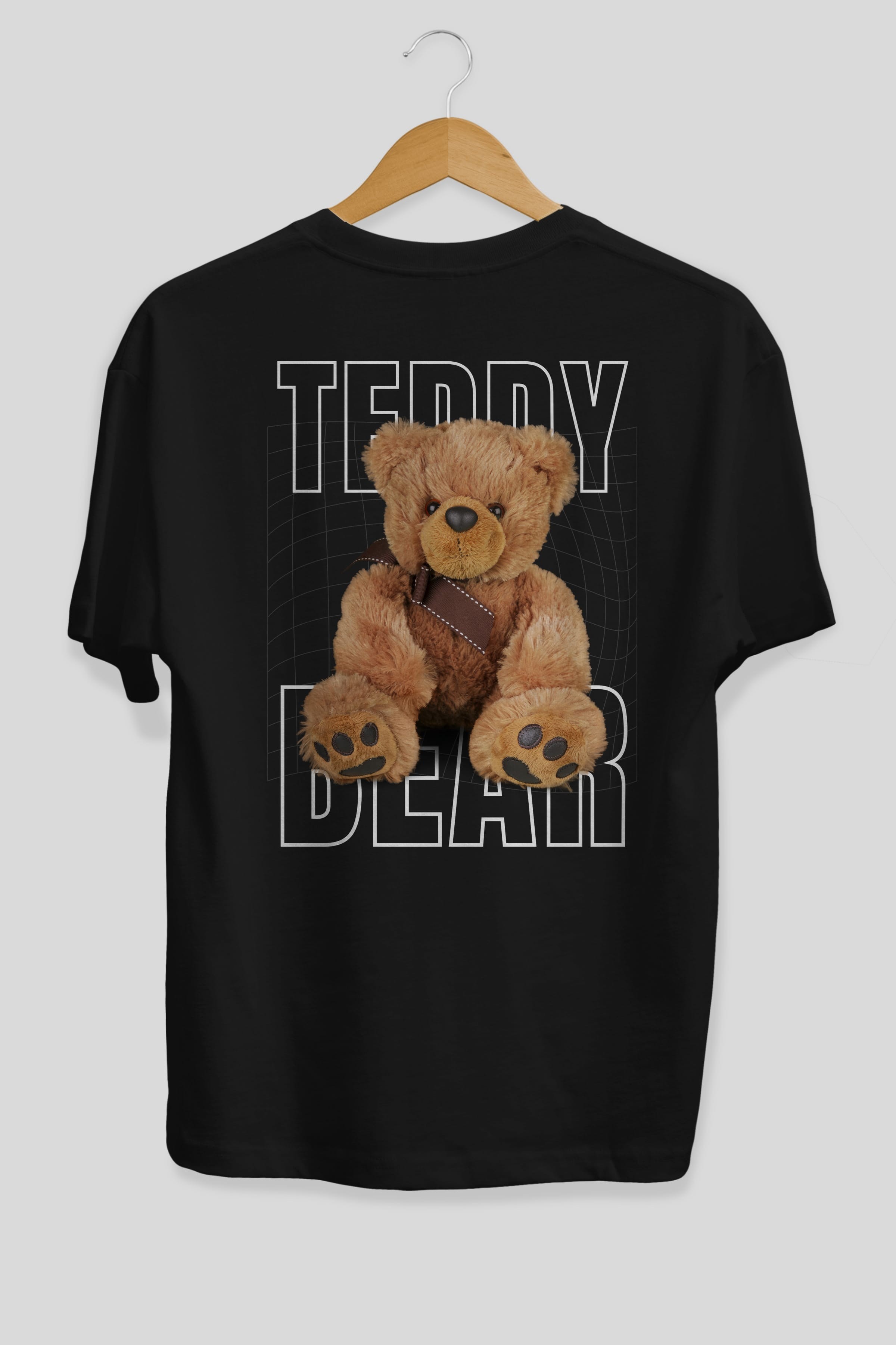 Teddy Bear Yazılı Arka Baskılı Oversize t-shirt Erkek Kadın Unisex