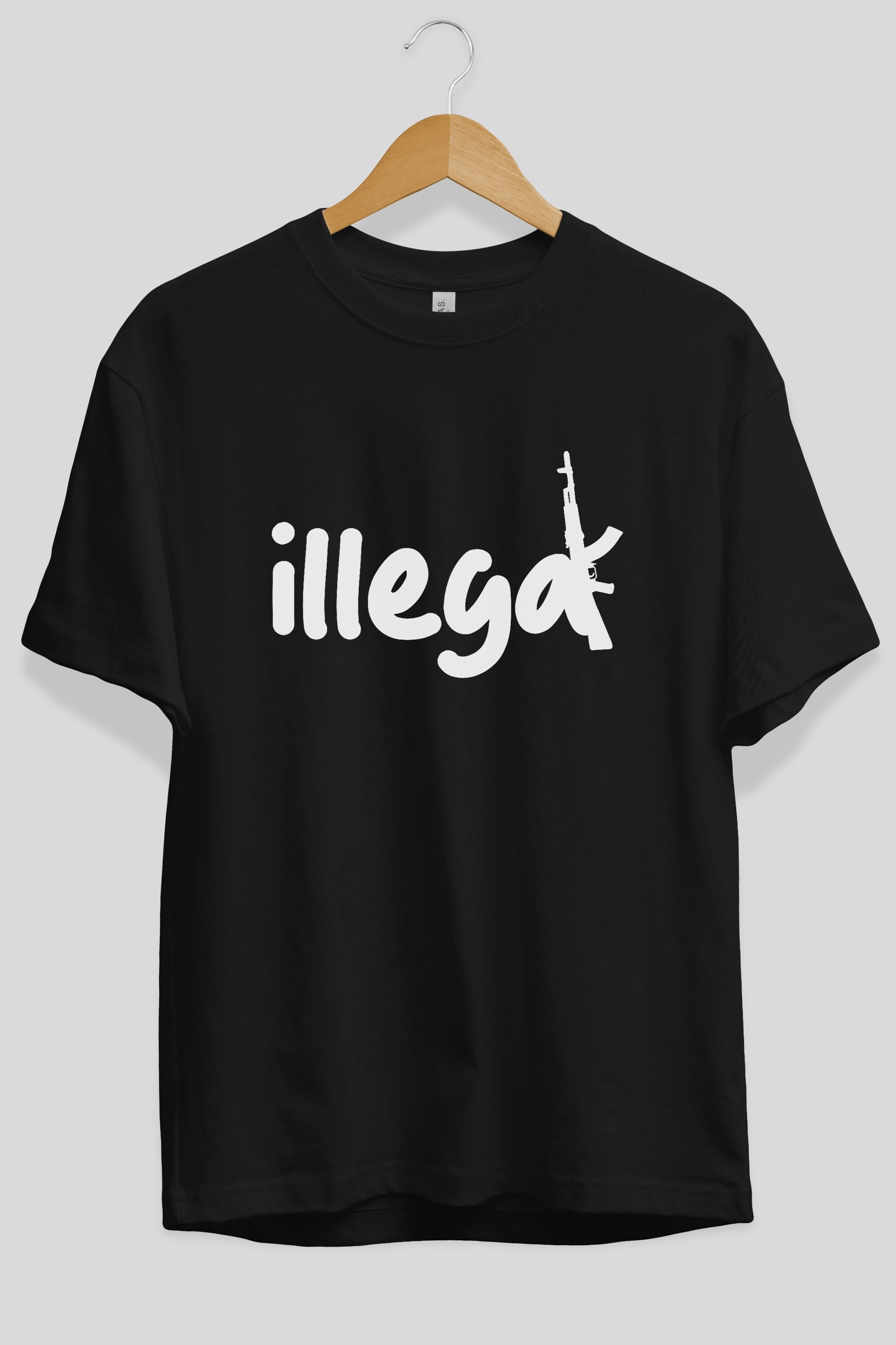 illegal Ön Baskılı Oversize t-shirt %100 pamuk Erkek Kadın Unisex