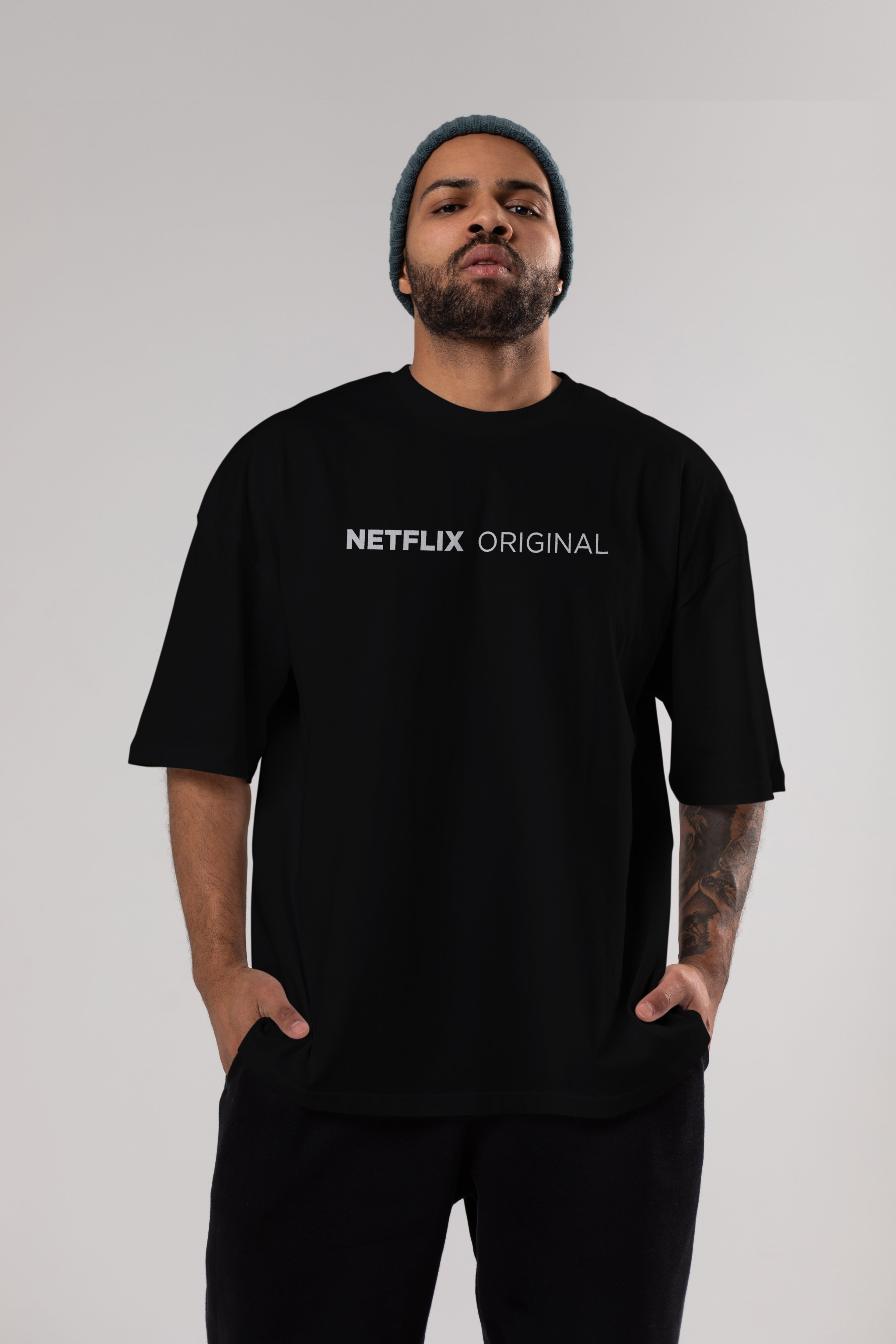 Netflix Original Ön Baskılı Oversize t-shirt %100 pamuk Erkek Kadın Unisex