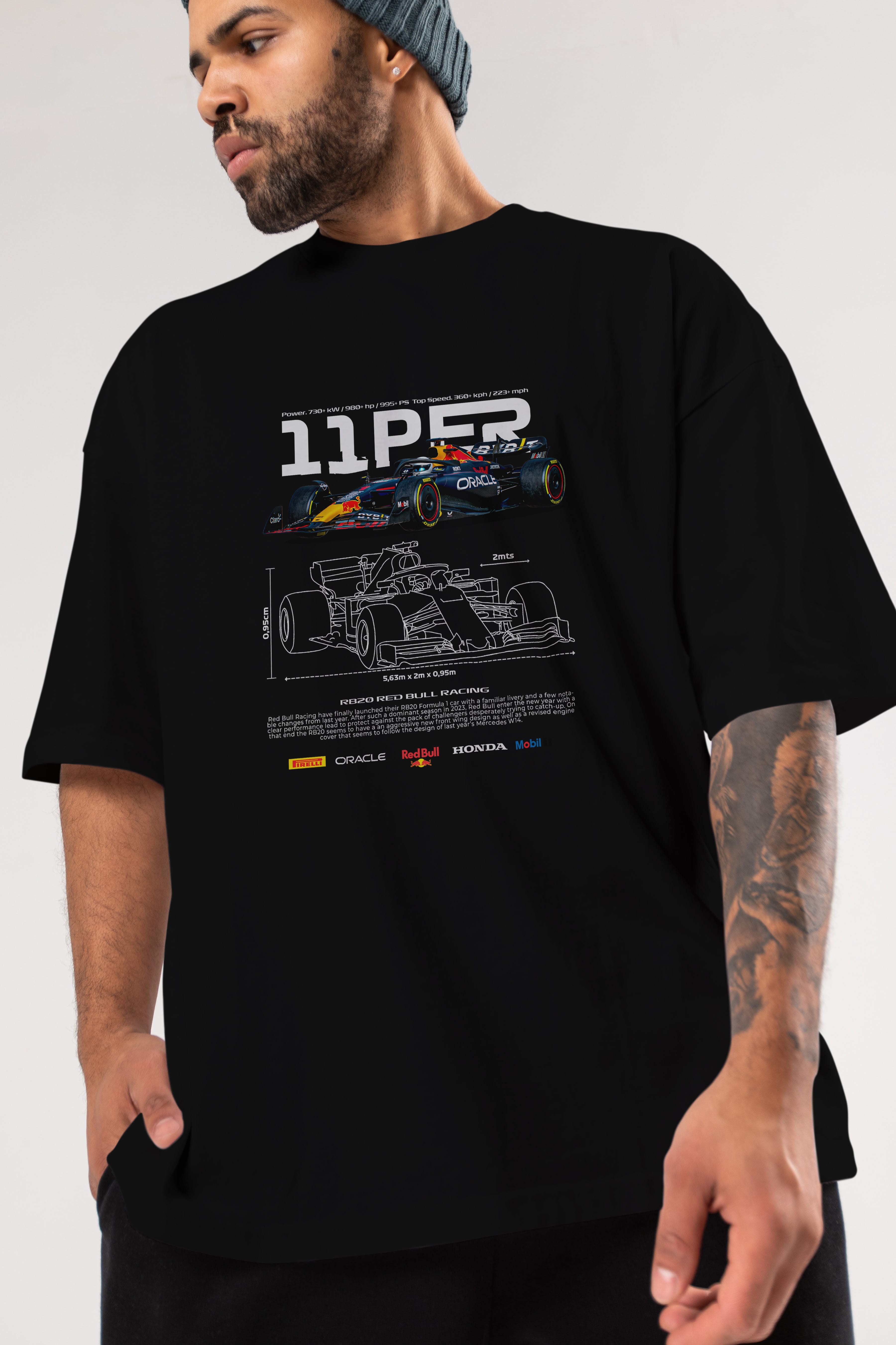 SERGIO PEREZ F1 Ön Baskılı Oversize t-shirt Erkek Kadın Unisex %100 Pamuk Bisiklet Yaka tişort