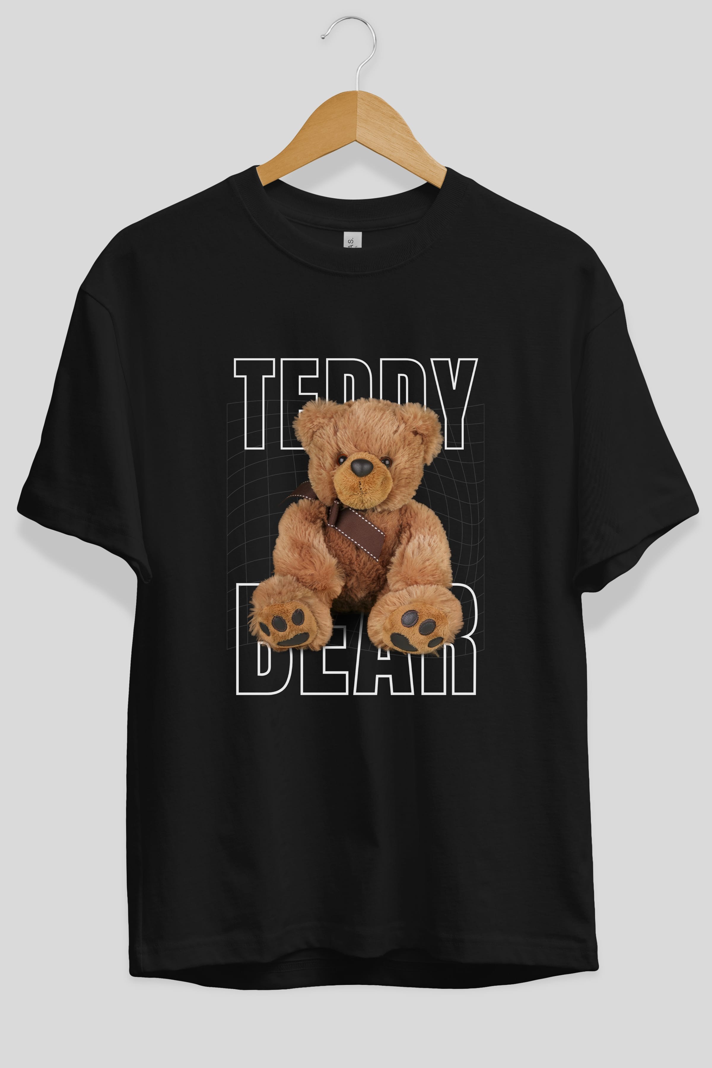 Teddy Bear Yazılı Ön Baskılı Oversize t-shirt Erkek Kadın Unisex %100 Pamuk