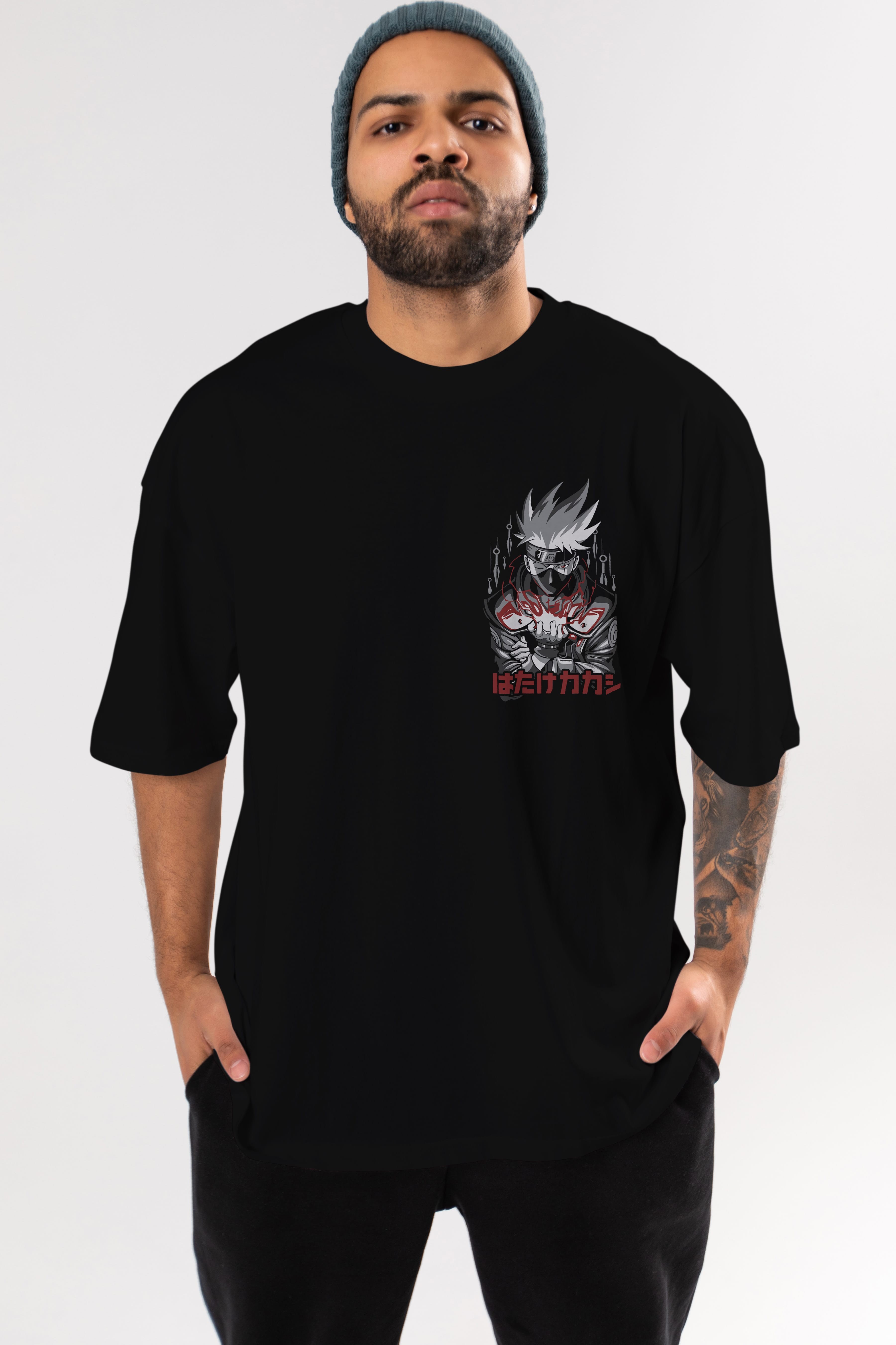 KAKASHI HATAKE NARUTO 1 Ön Sol Baskılı Oversize t-shirt Erkek Kadın Unisex %100 Pamuk Bisiklet Yaka tişort