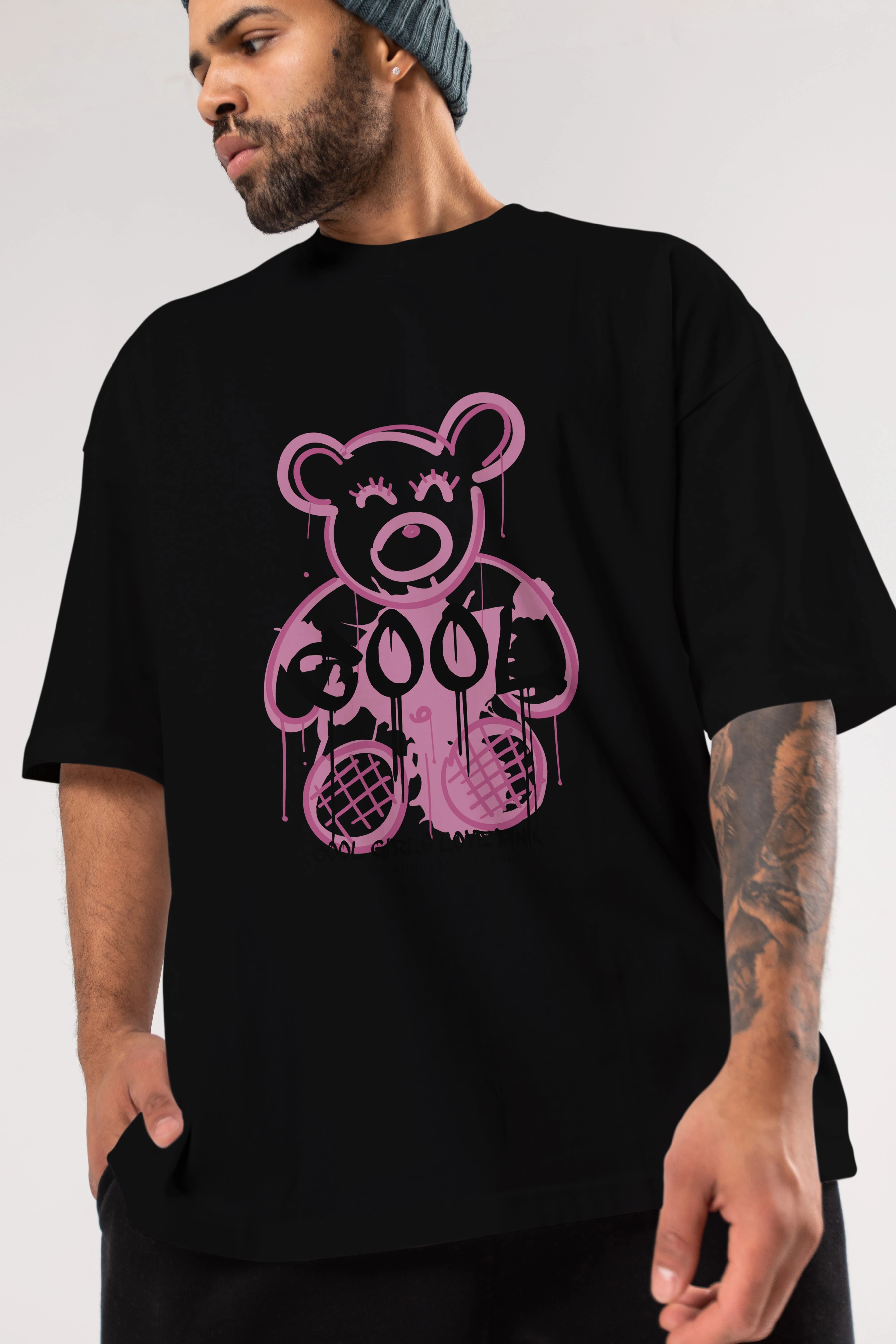Cool Bear Ön Baskılı Oversize t-shirt Erkek Kadın Unisex