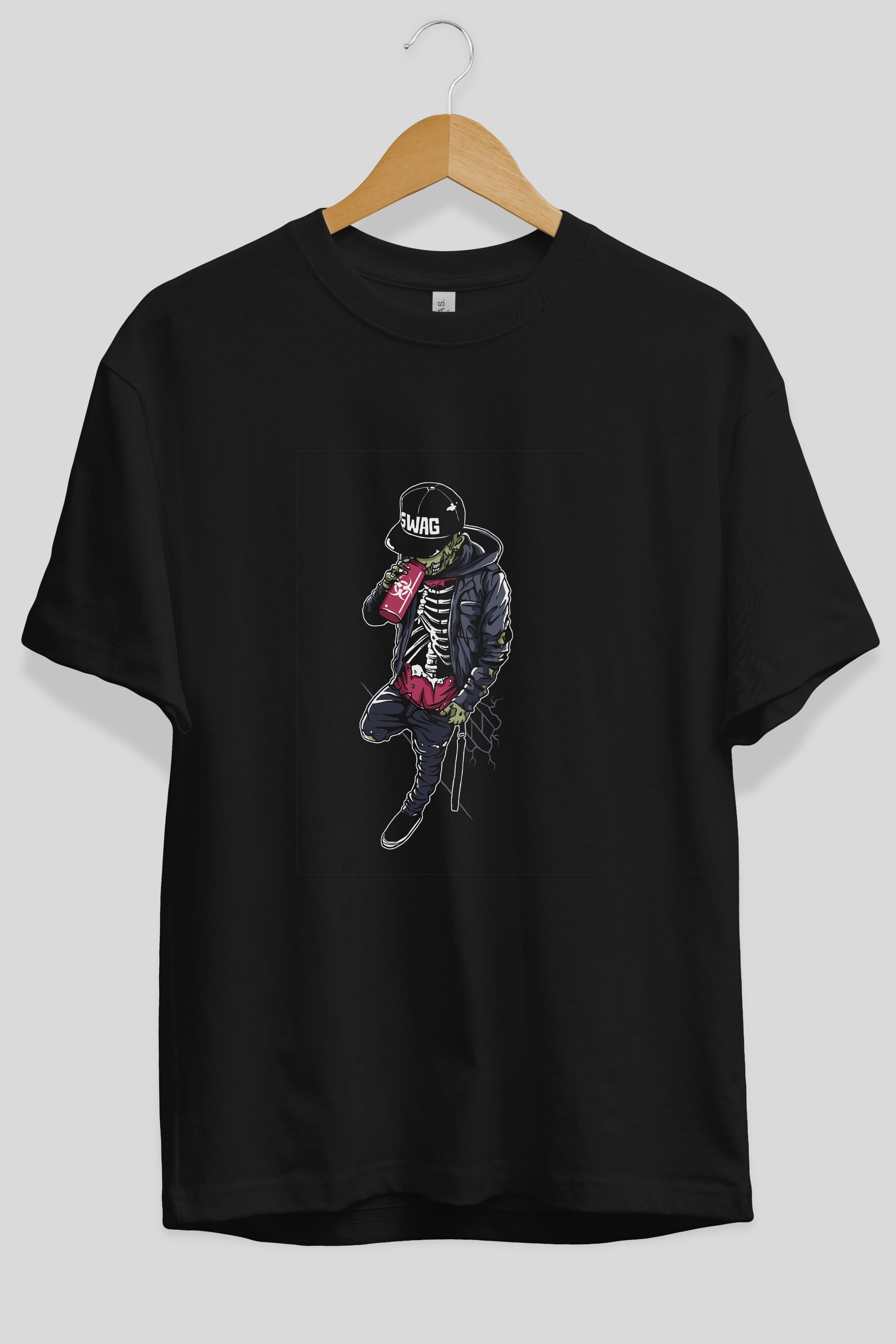 Zombie Swag Ön Baskılı Oversize t-shirt Erkek Kadın Unisex %100 Pamuk tişort