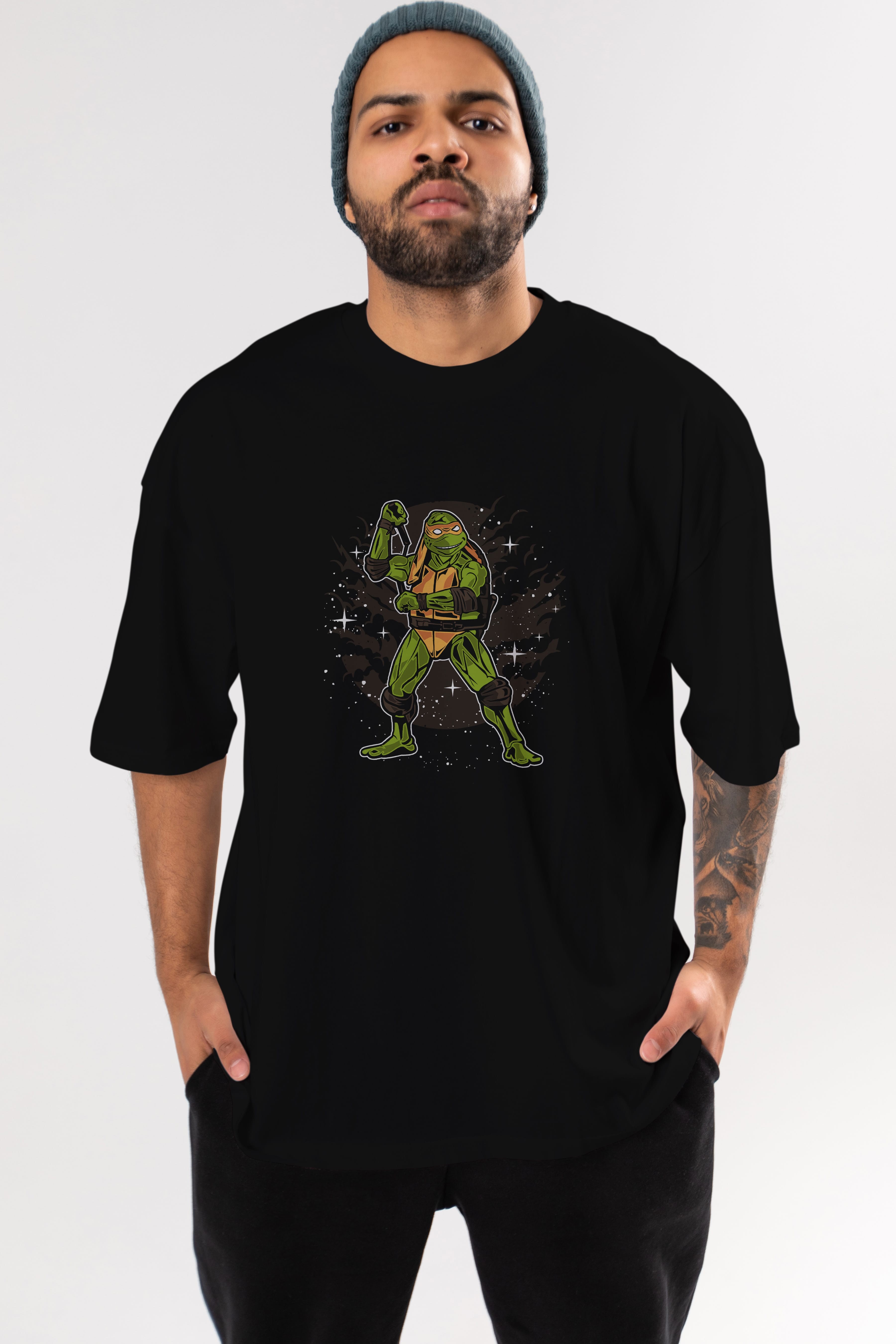 TURTLES Ön Baskılı Oversize t-shirt Erkek Kadın Unisex %100 Pamuk tişort
