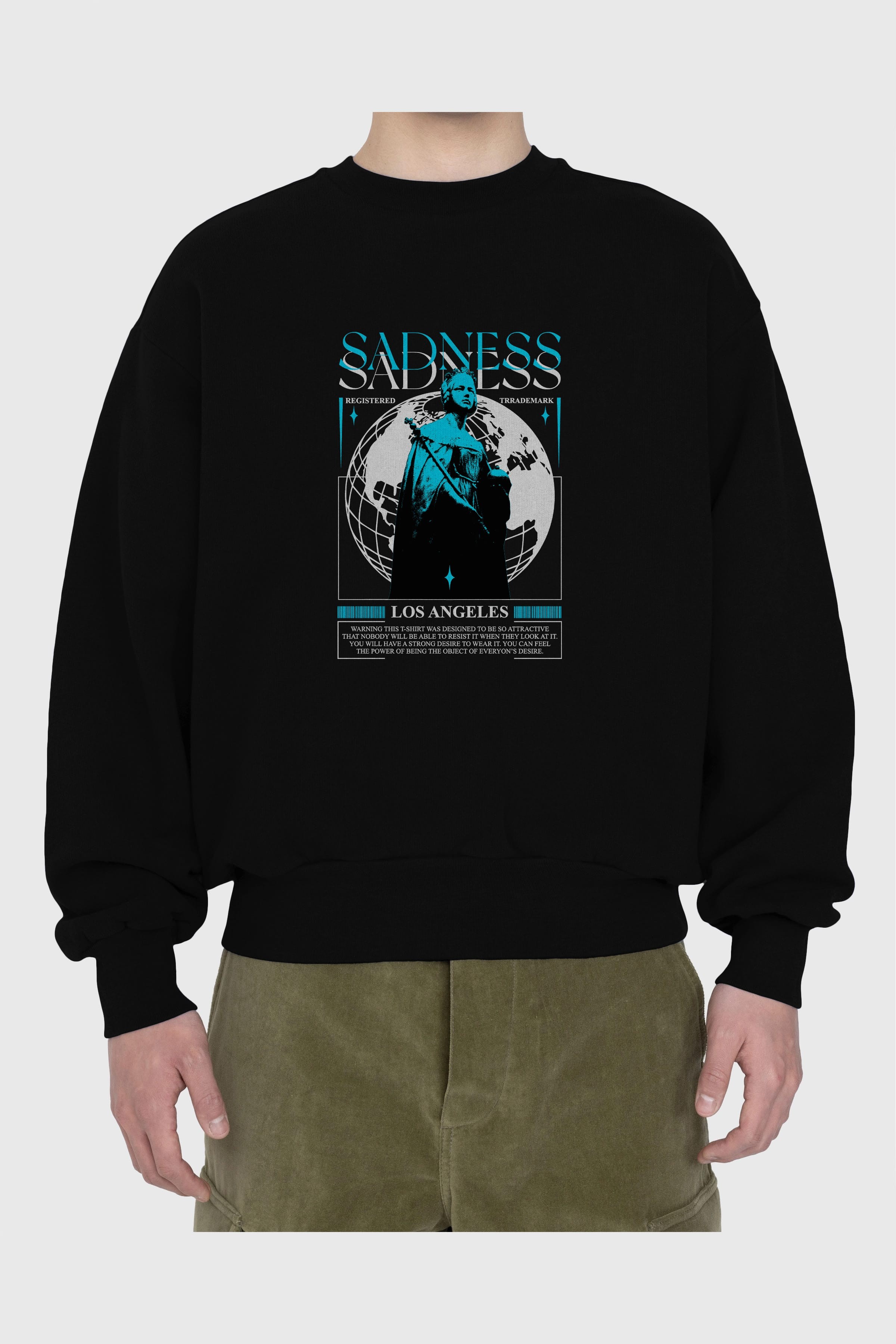 Sadness Los Angeles Ön Baskılı Oversize Sweatshirt Erkek Kadın Unisex