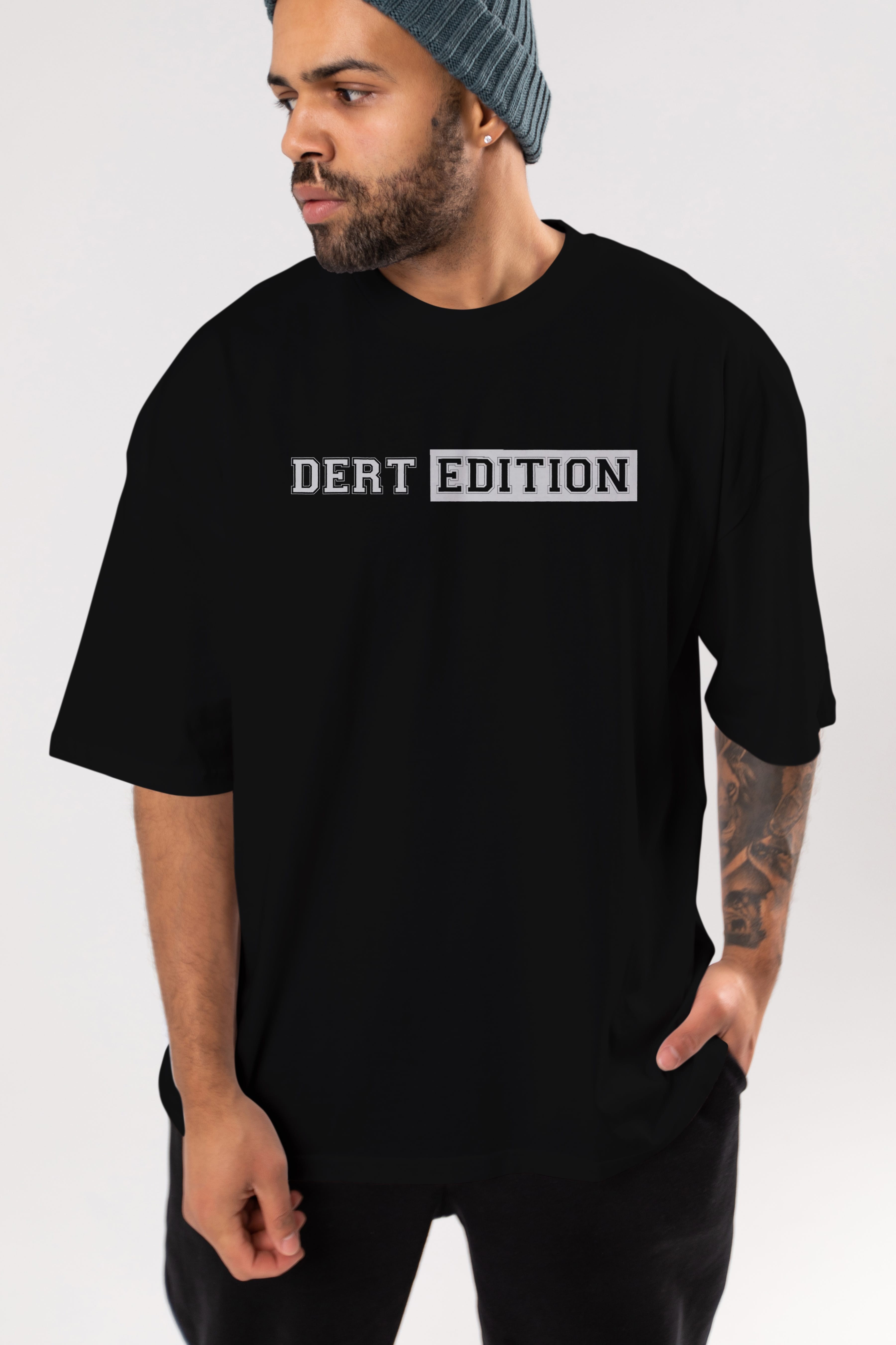 Dert Edition Ön Baskılı Oversize t-shirt %100 pamuk Erkek Kadın Unisex
