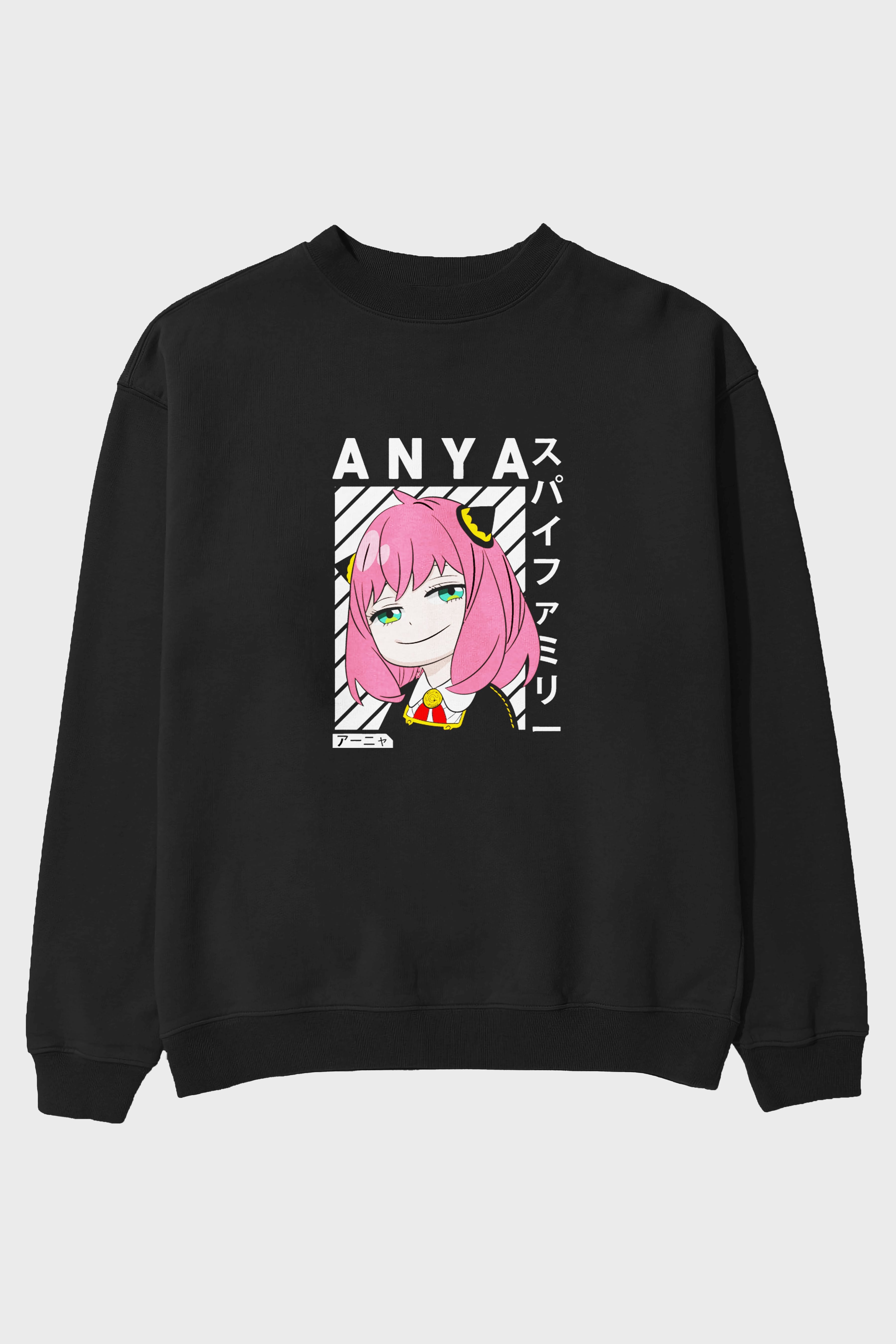 Anya SPYX FAMILY Anime Ön Baskılı Oversize Sweatshirt Erkek Kadın Unisex
