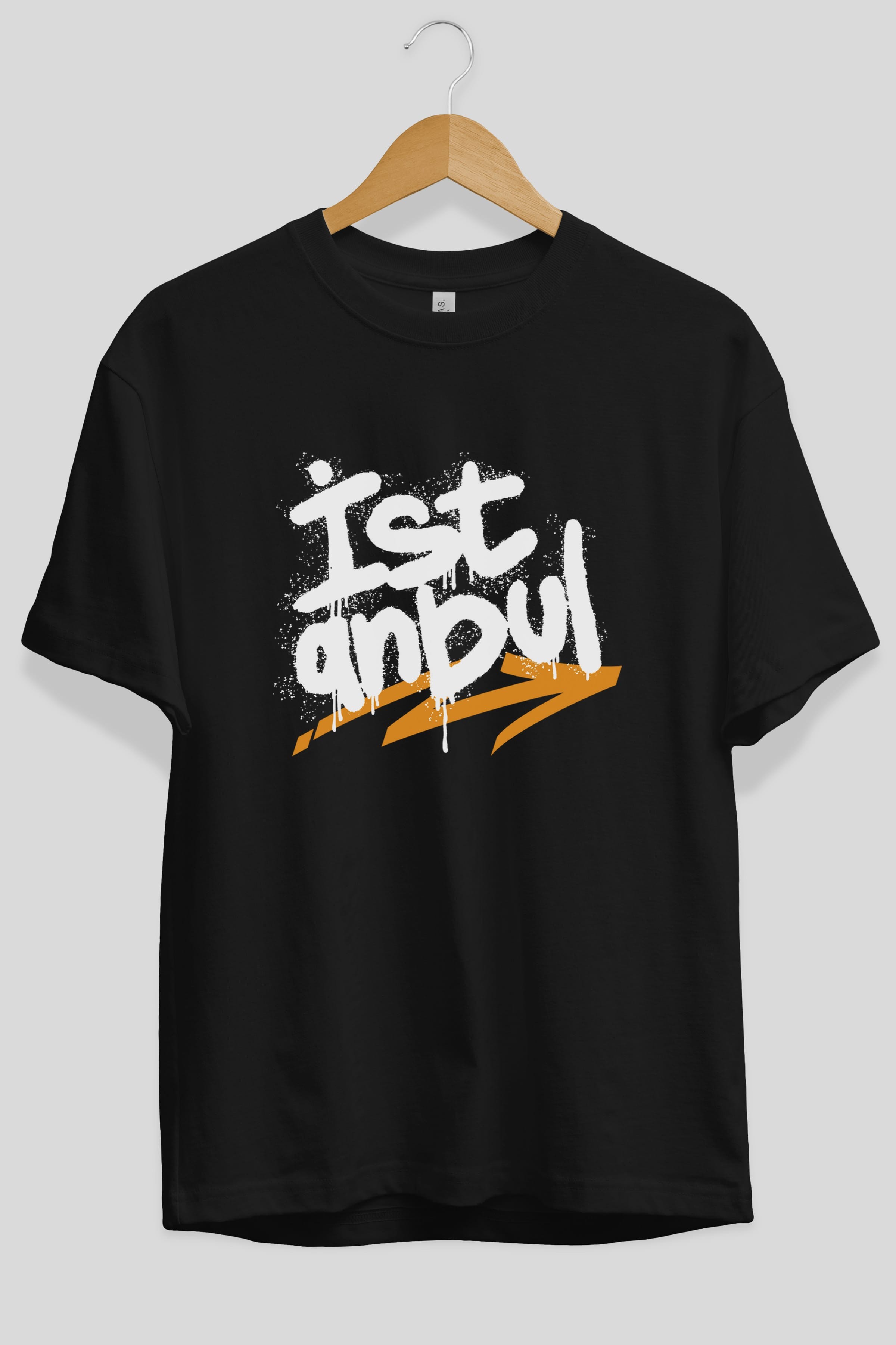istanbul Yazılı Ön Baskılı Oversize t-shirt Erkek Kadın Unisex