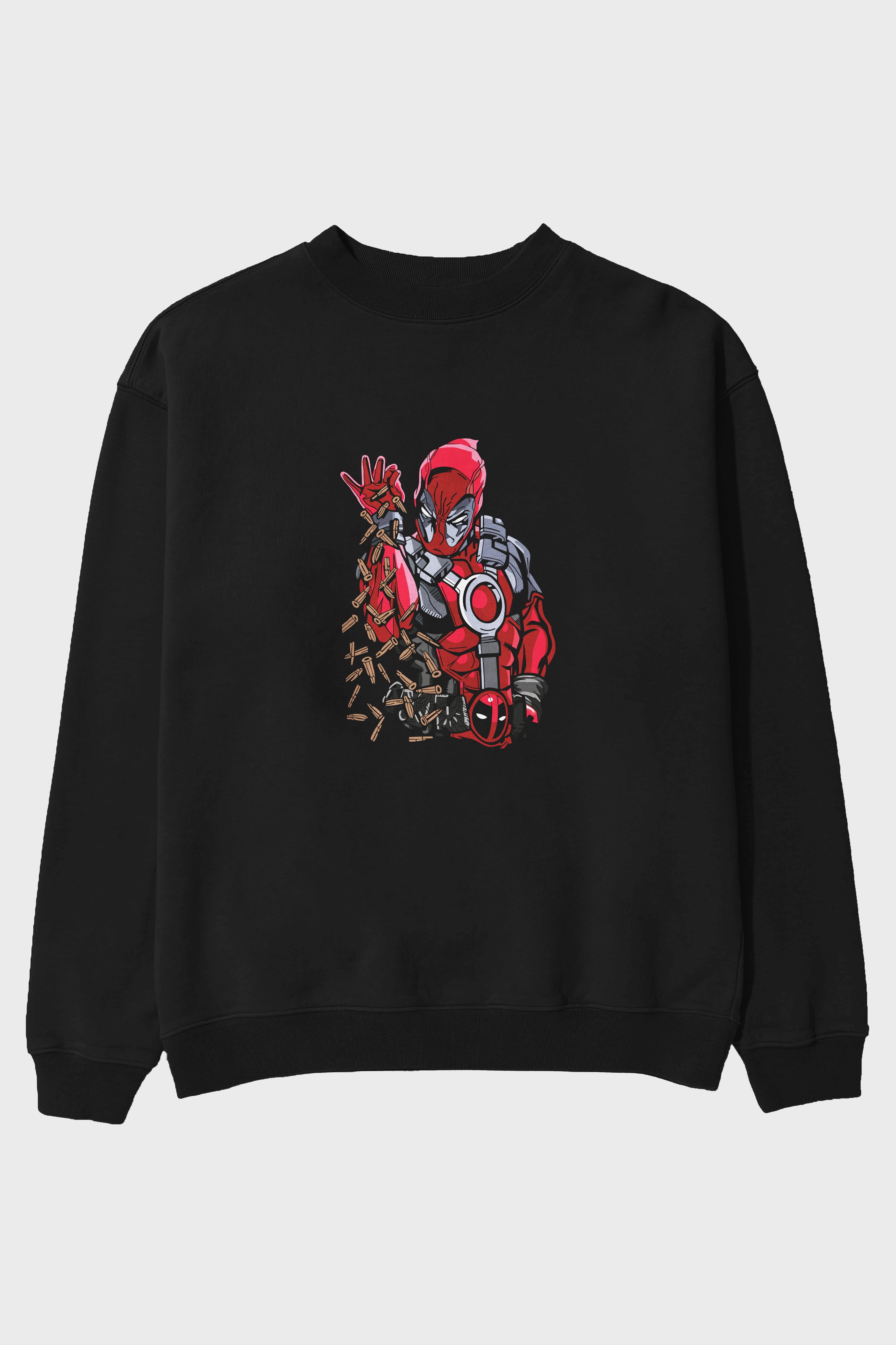 Deadpool (2) Ön Baskılı Oversize Sweatshirt Erkek Kadın Unisex