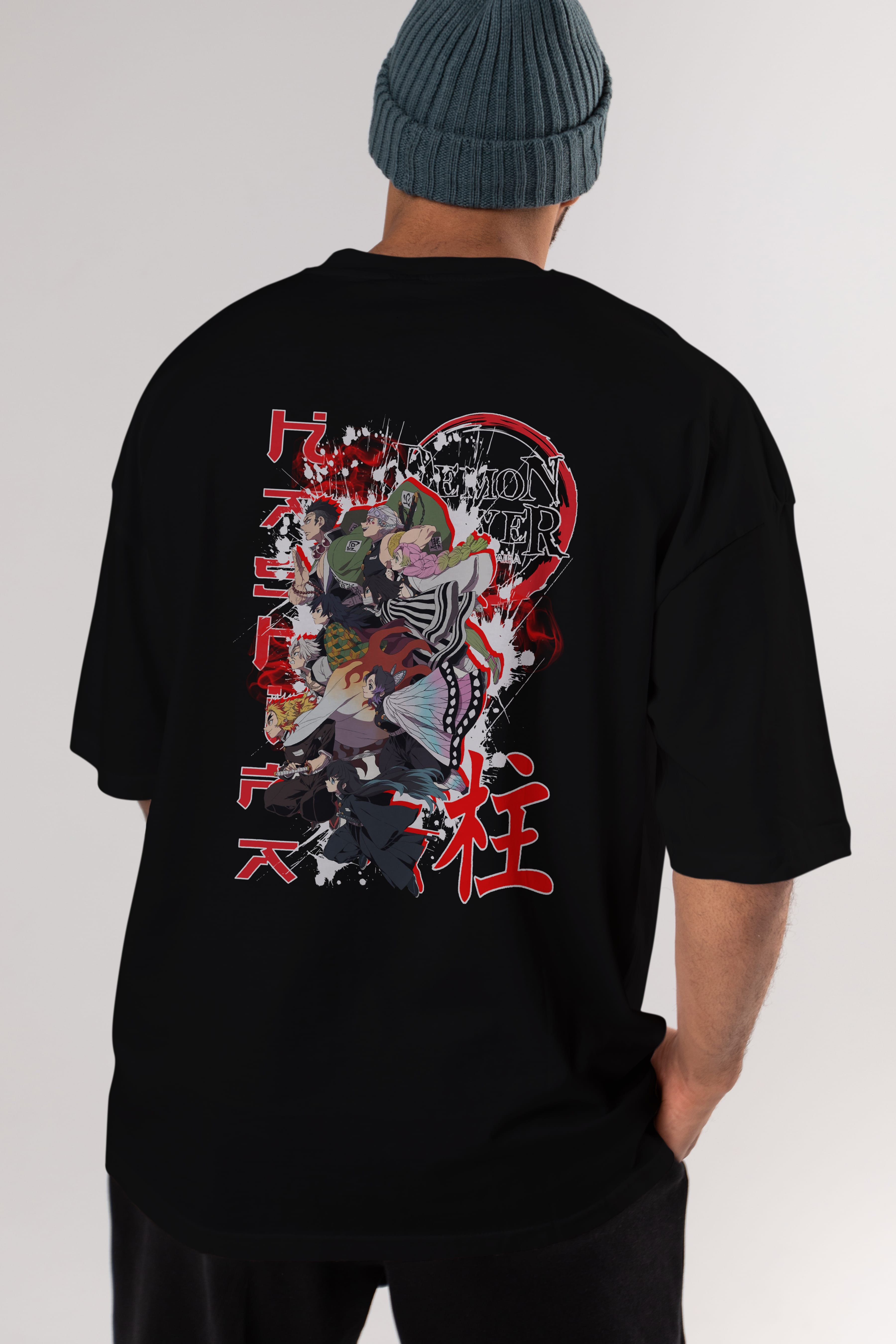 DEMON SLAYER SLAYERS Anime Arka Baskılı Oversize t-shirt Erkek Kadın Unisex