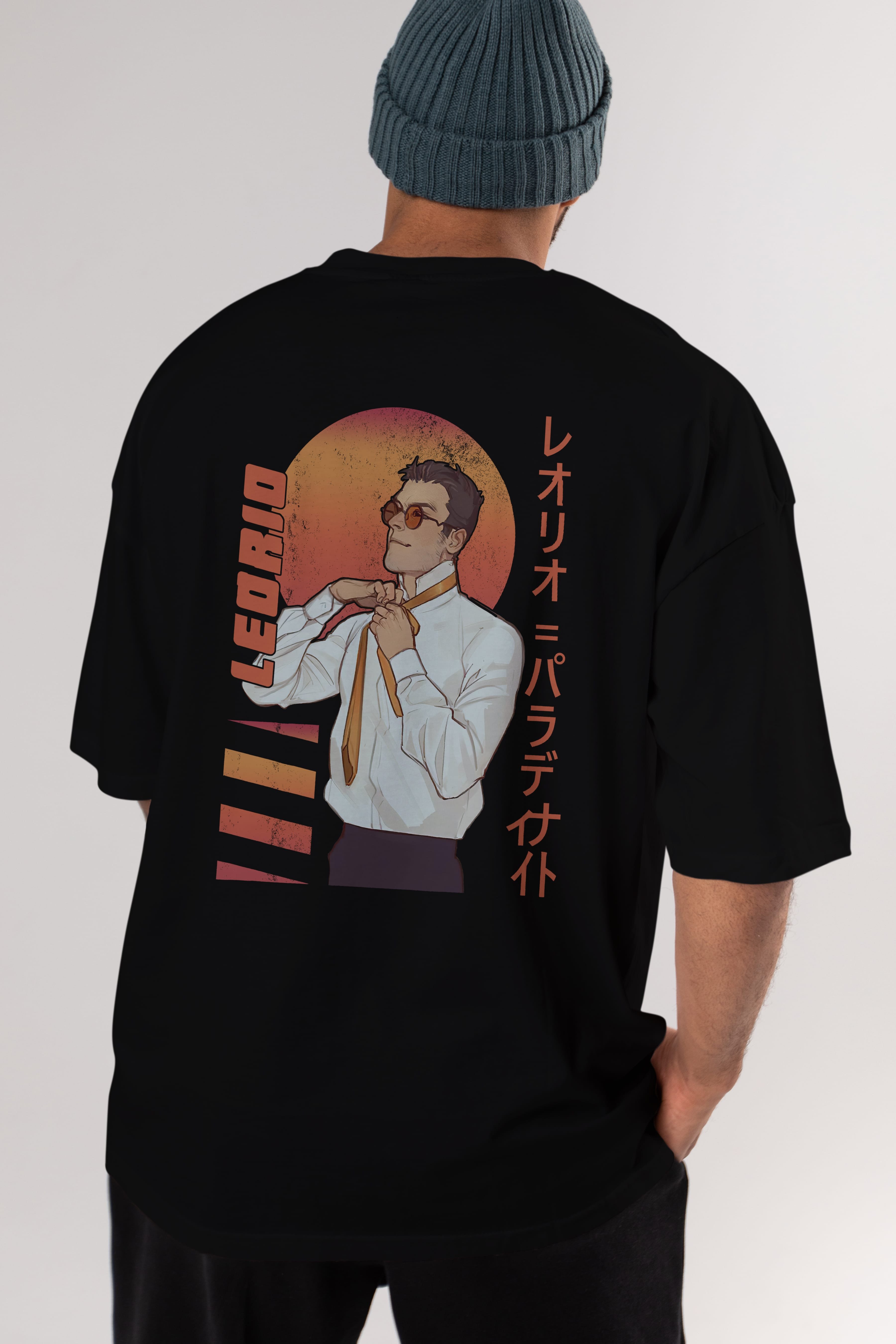 Leorio Paladiknight 5 (2) Anime Arka Baskılı Oversize t-shirt Erkek Kadın Unisex