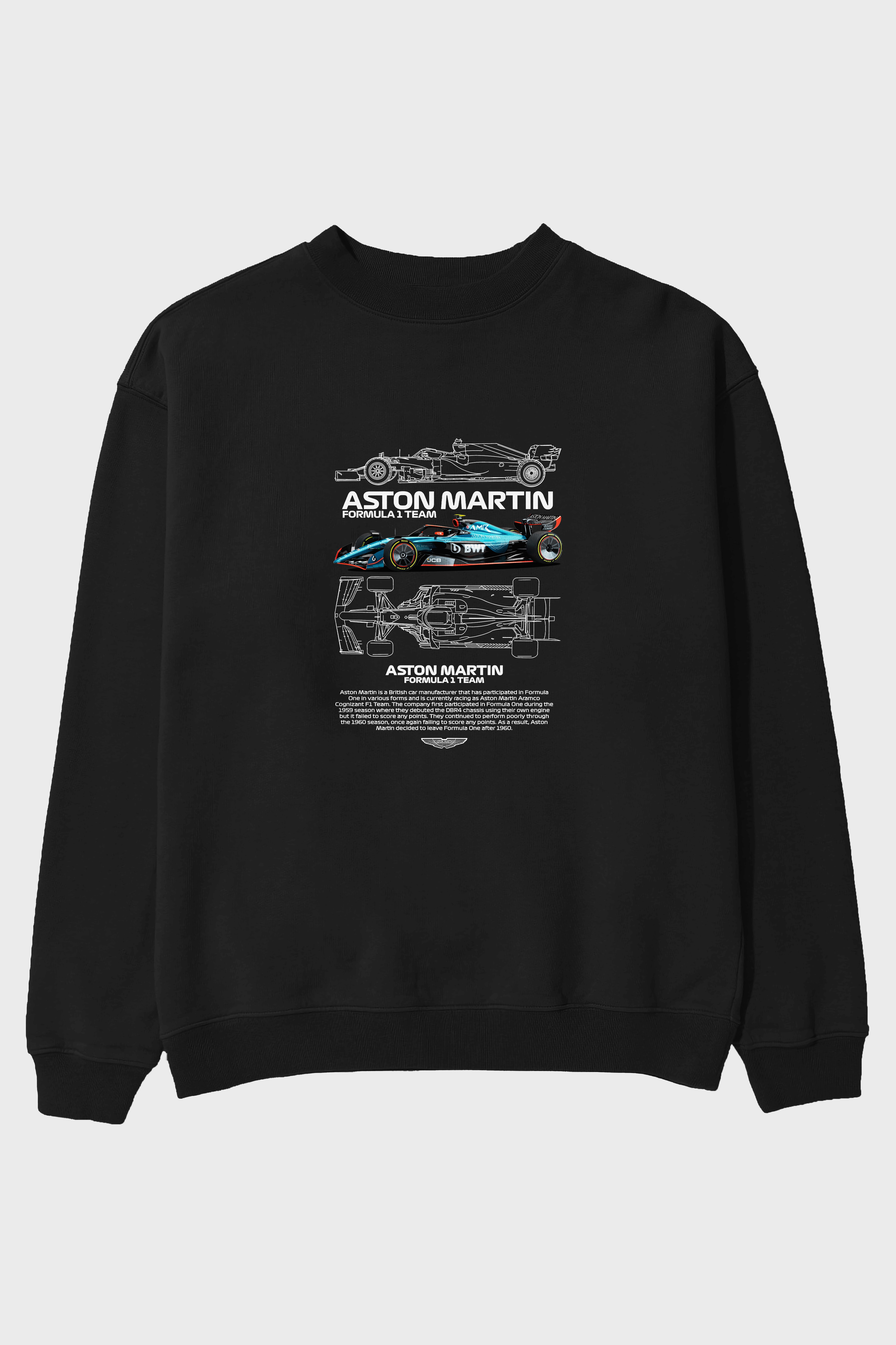 ASTON MARTIN FORMULA 1 TEAM Ön Baskılı Anime Oversize Sweatshirt Erkek Kadın Unisex