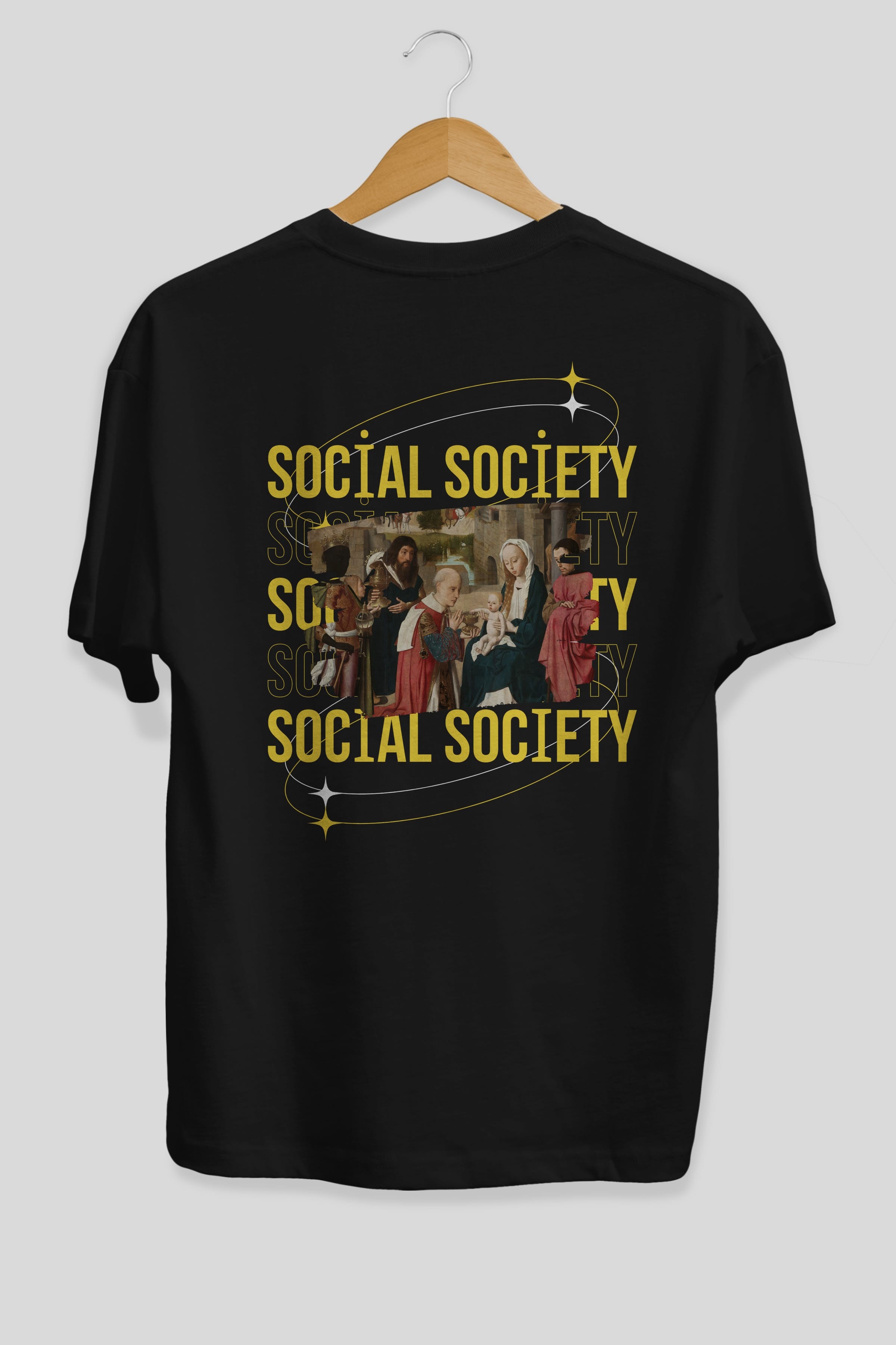 Social Society Yazılı Arka Baskılı Oversize t-shirt Erkek Kadın Unisex