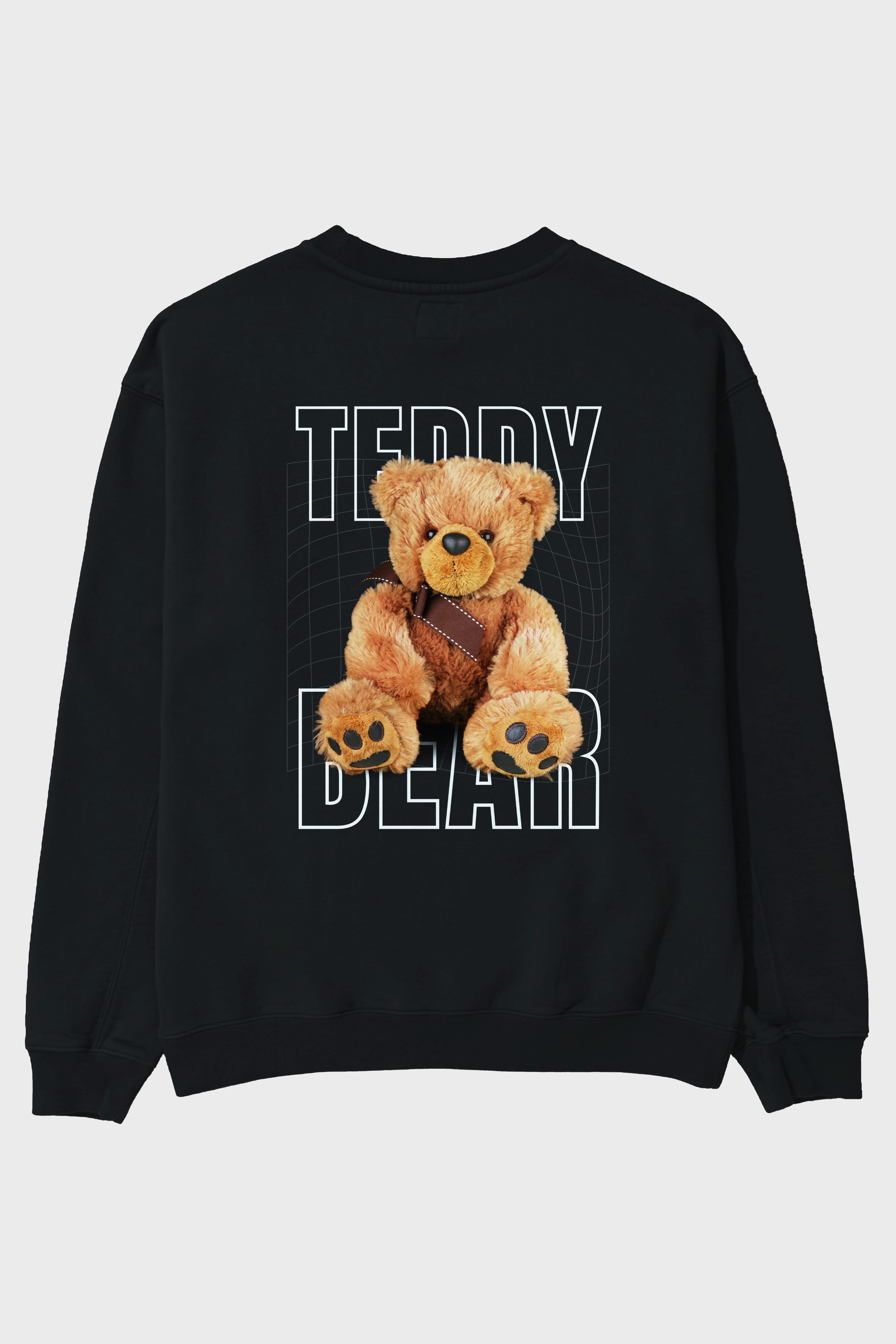 Teddy Bear Yazılı Arka Baskılı Oversize Sweatshirt Erkek Kadın Unisex