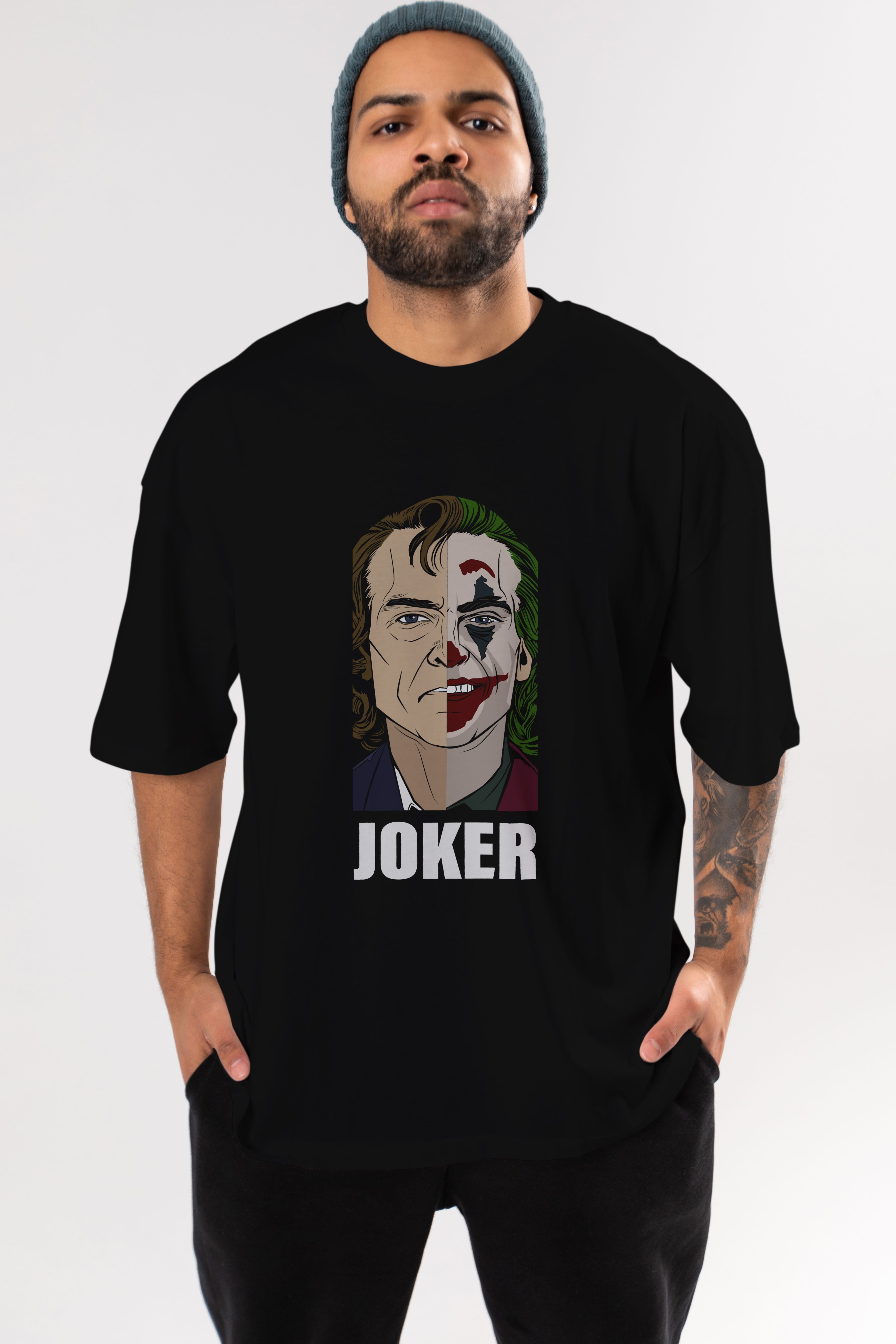 Joker (8) Ön Baskılı Oversize t-shirt Erkek Kadın Unisex %100 Pamuk Bisiklet Yaka tişort