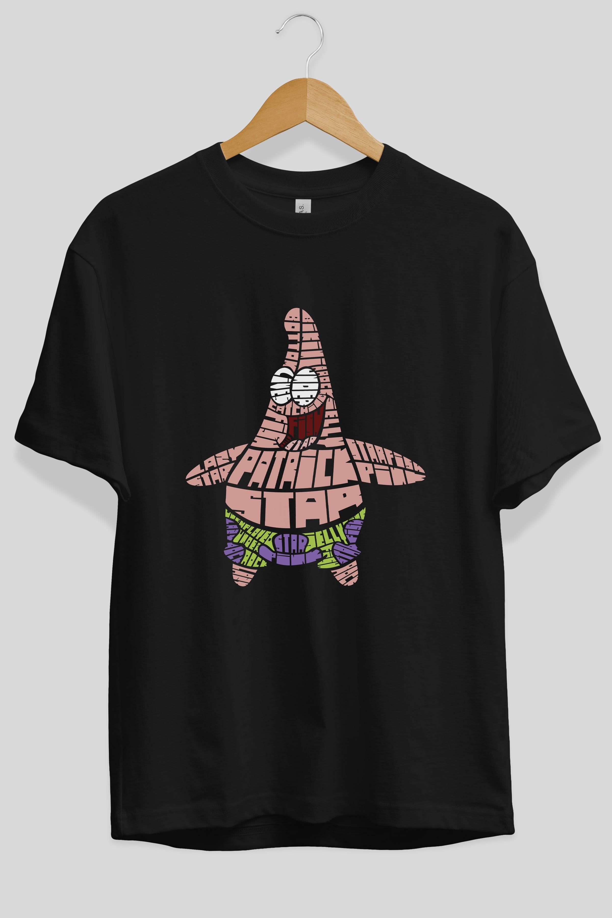 Patrick Star Ön Baskılı Oversize t-shirt %100 pamuk Erkek Kadın Unisex