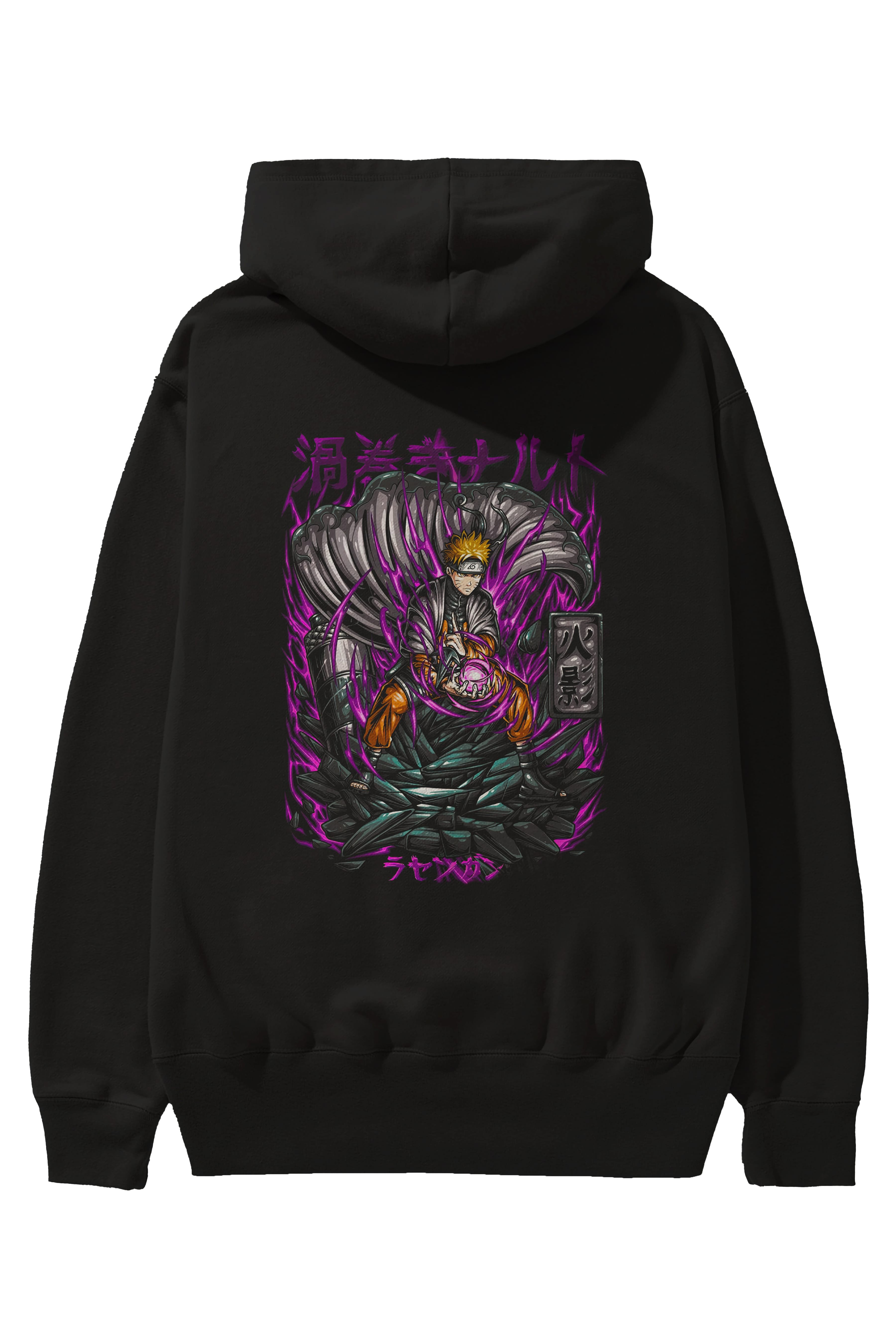 NARUTO Anime Arka Baskılı Hoodie Oversize Kapüşonlu Sweatshirt Erkek Kadın Unisex