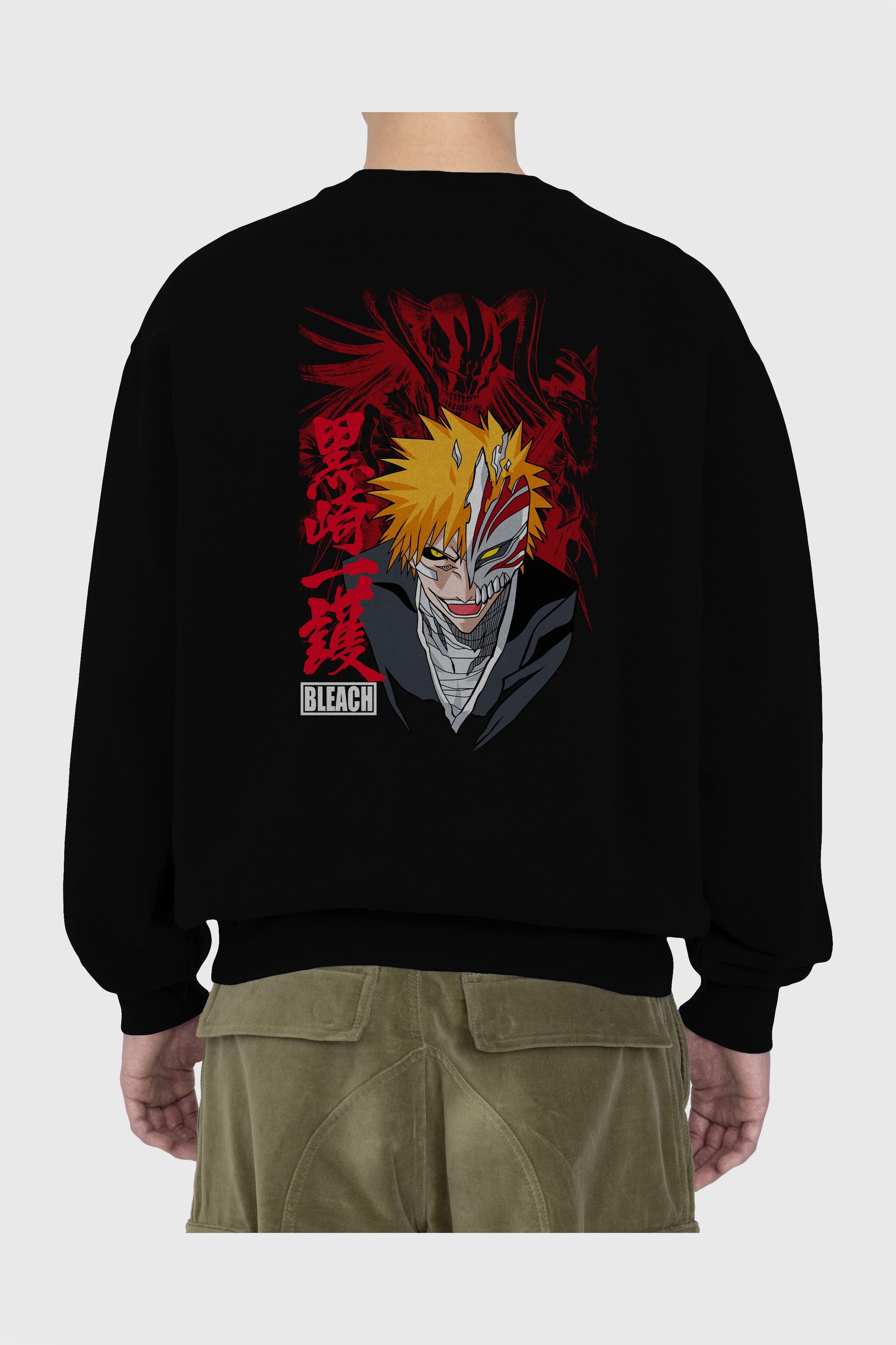 ICHIGO KUROSAKI VIZARD Anime Arka Baskılı Oversize Sweatshirt Erkek Kadın Unisex