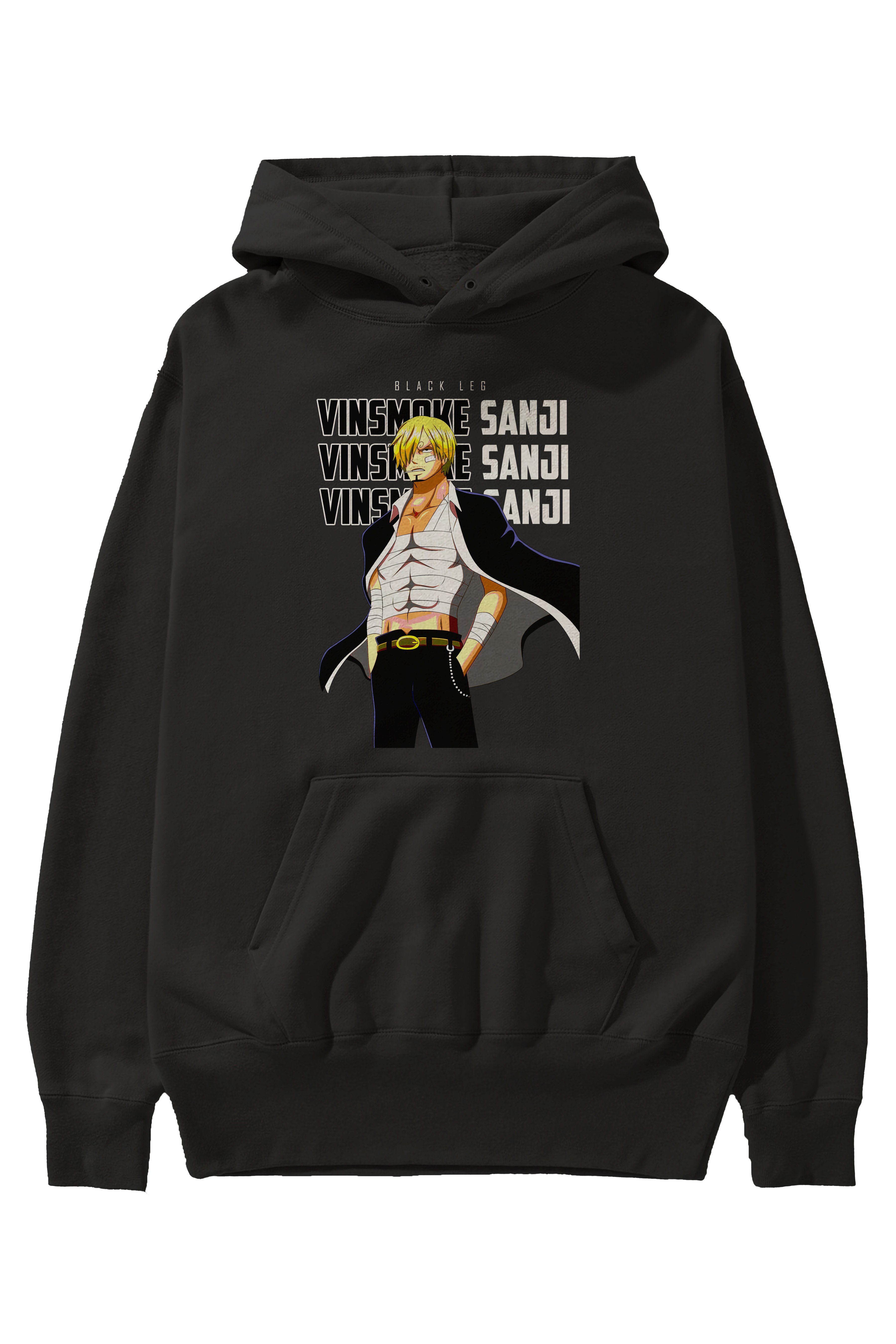 Sanji Anime Ön Baskılı Hoodie Oversize Kapüşonlu Sweatshirt Erkek Kadın Unisex