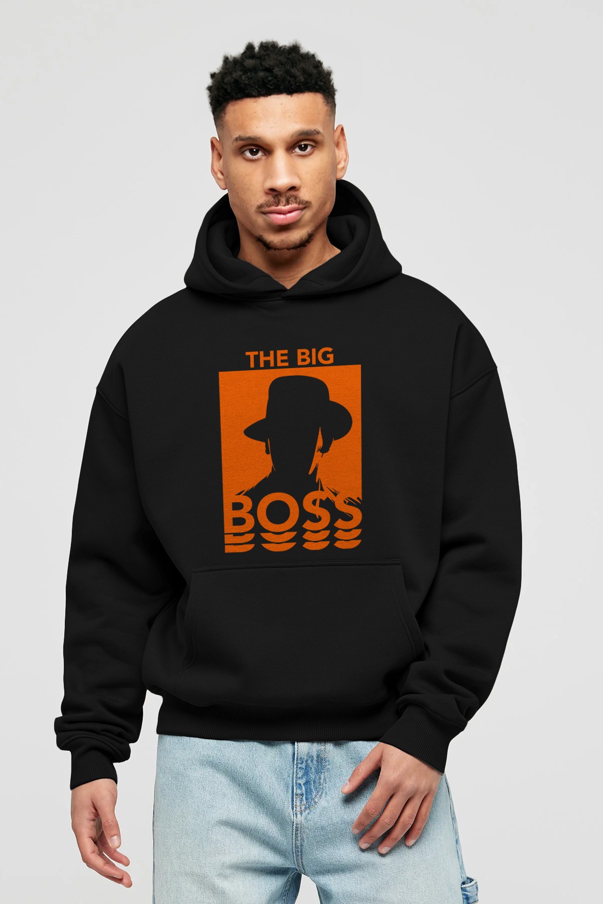 The Big Boss Ön Baskılı Hoodie Oversize Kapüşonlu Sweatshirt Erkek Kadın Unisex