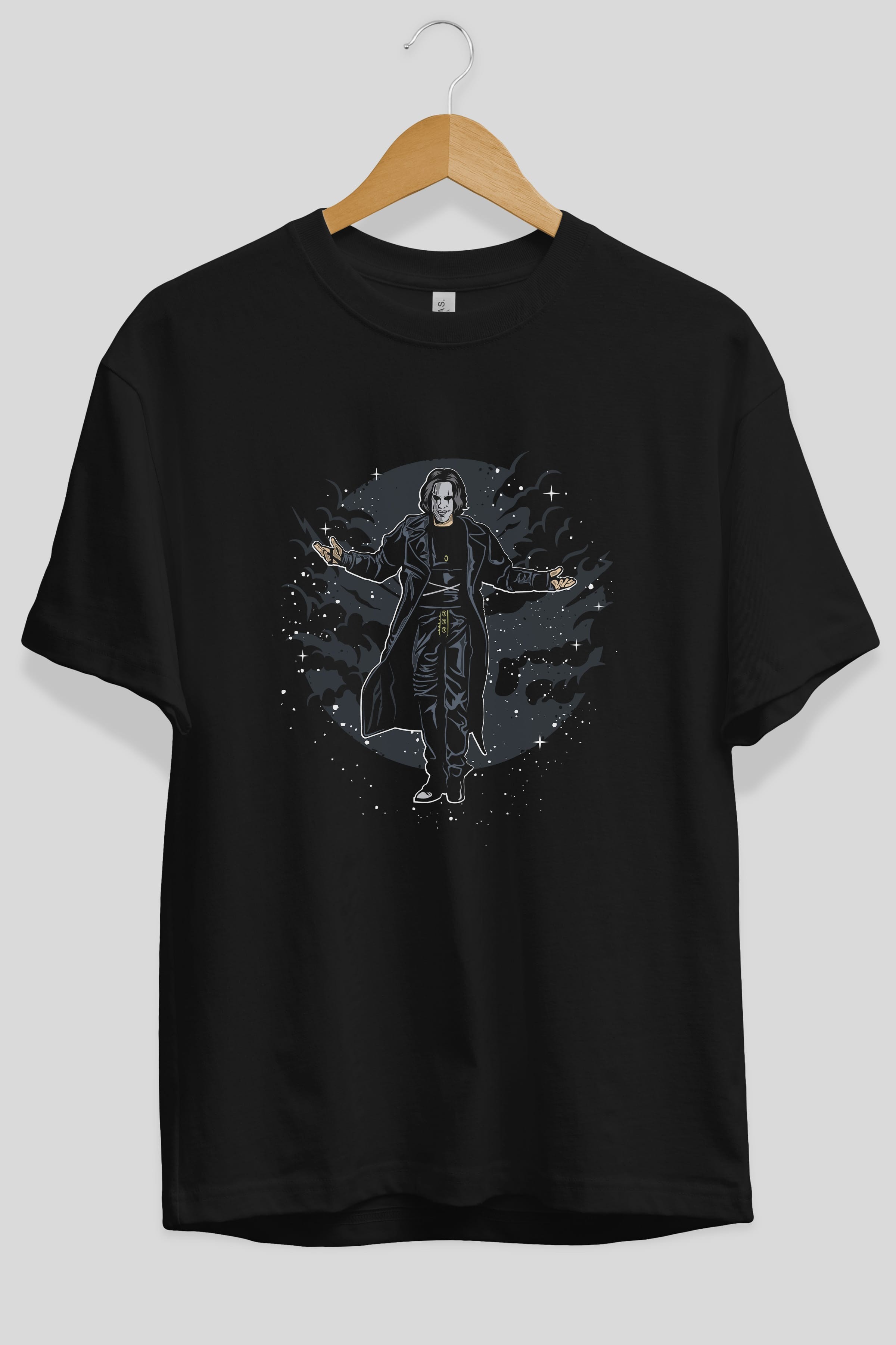 The Crow Ön Baskılı Oversize t-shirt Erkek Kadın Unisex %100 Pamuk tişort