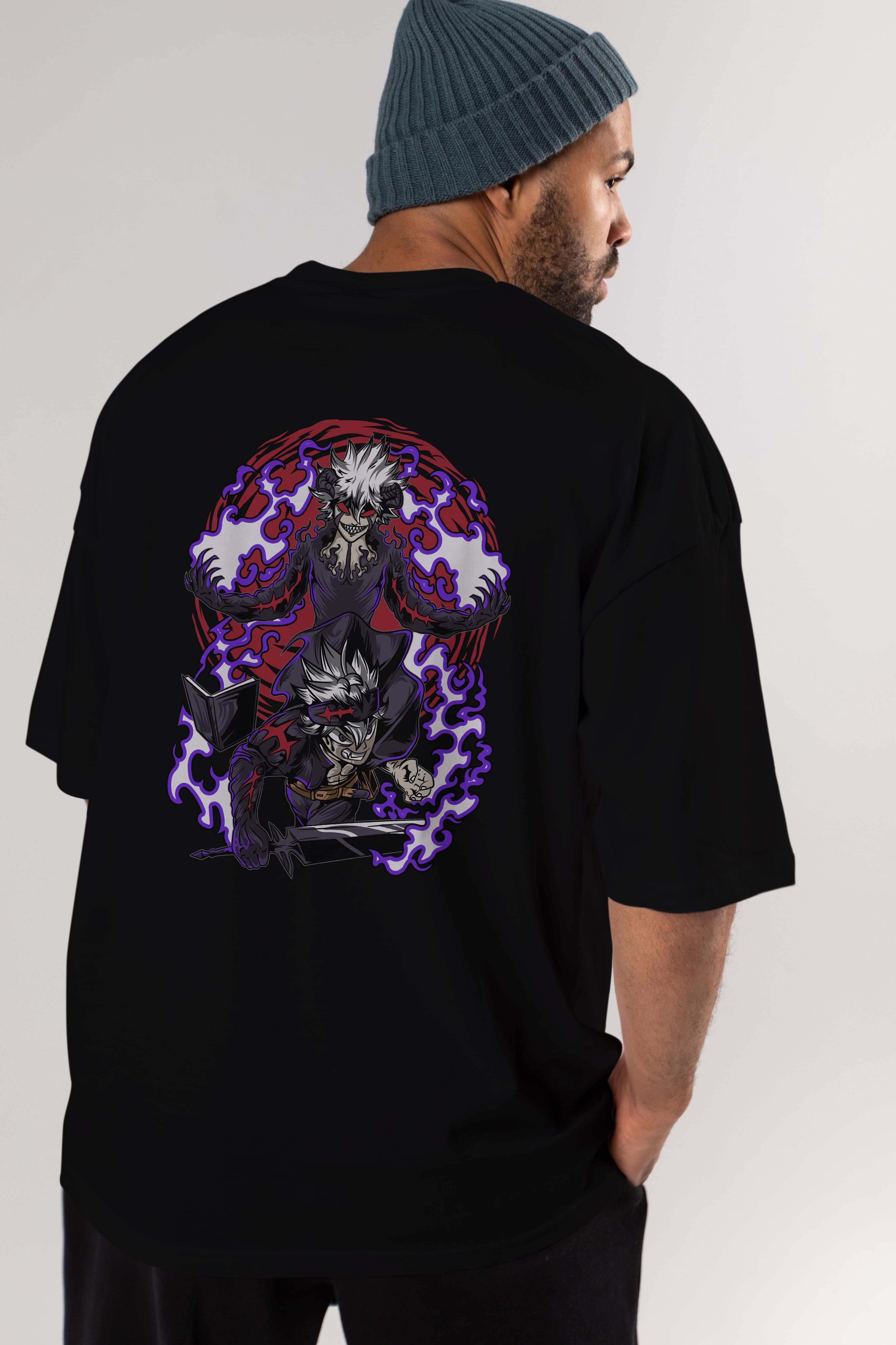 BLACK CLOVER DEVIL UNION Anime Arka Baskılı Oversize t-shirt Erkek Kadın Unisex