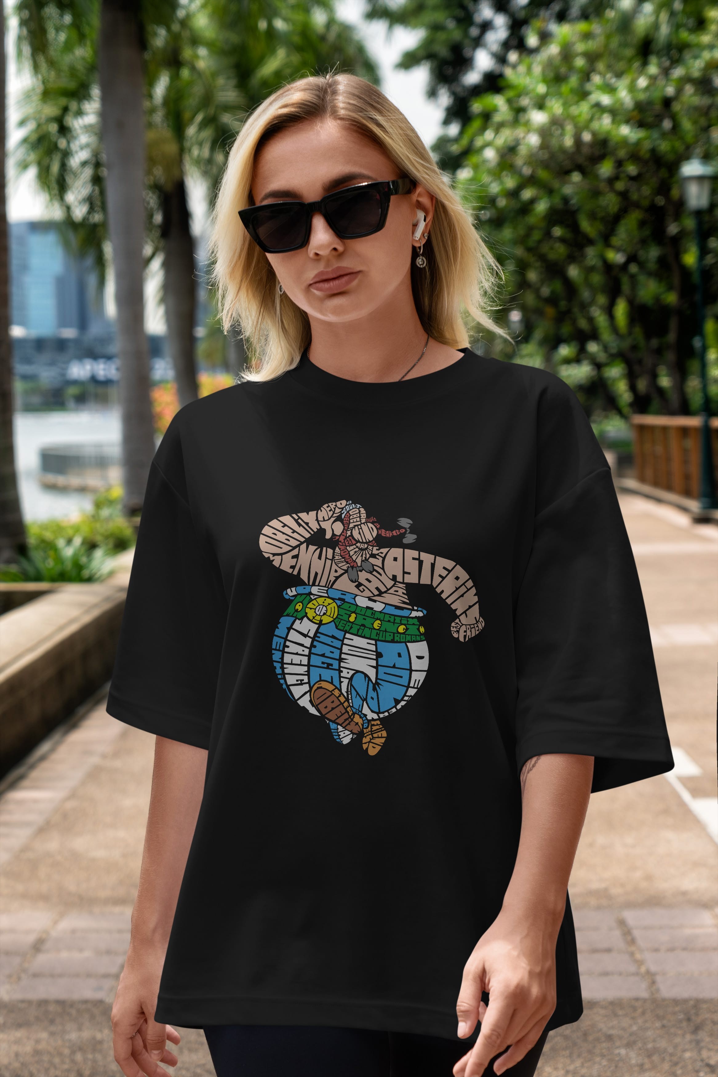 Obelix Ön Baskılı Oversize t-shirt %100 pamuk Erkek Kadın Unisex