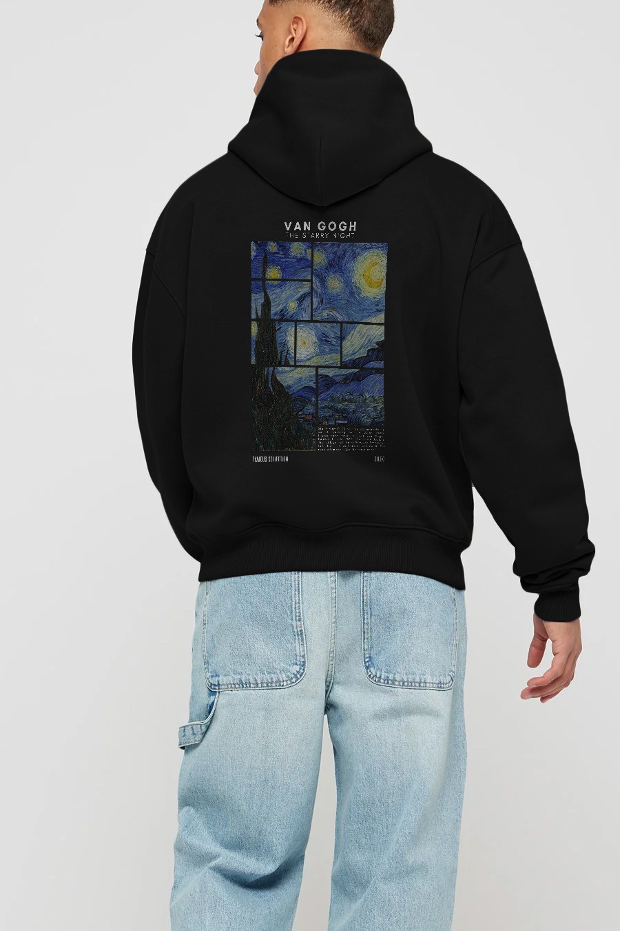 Van Gogh The Starry Night Arka Baskılı Hoodie Oversize Kapüşonlu Sweatshirt Erkek Kadın