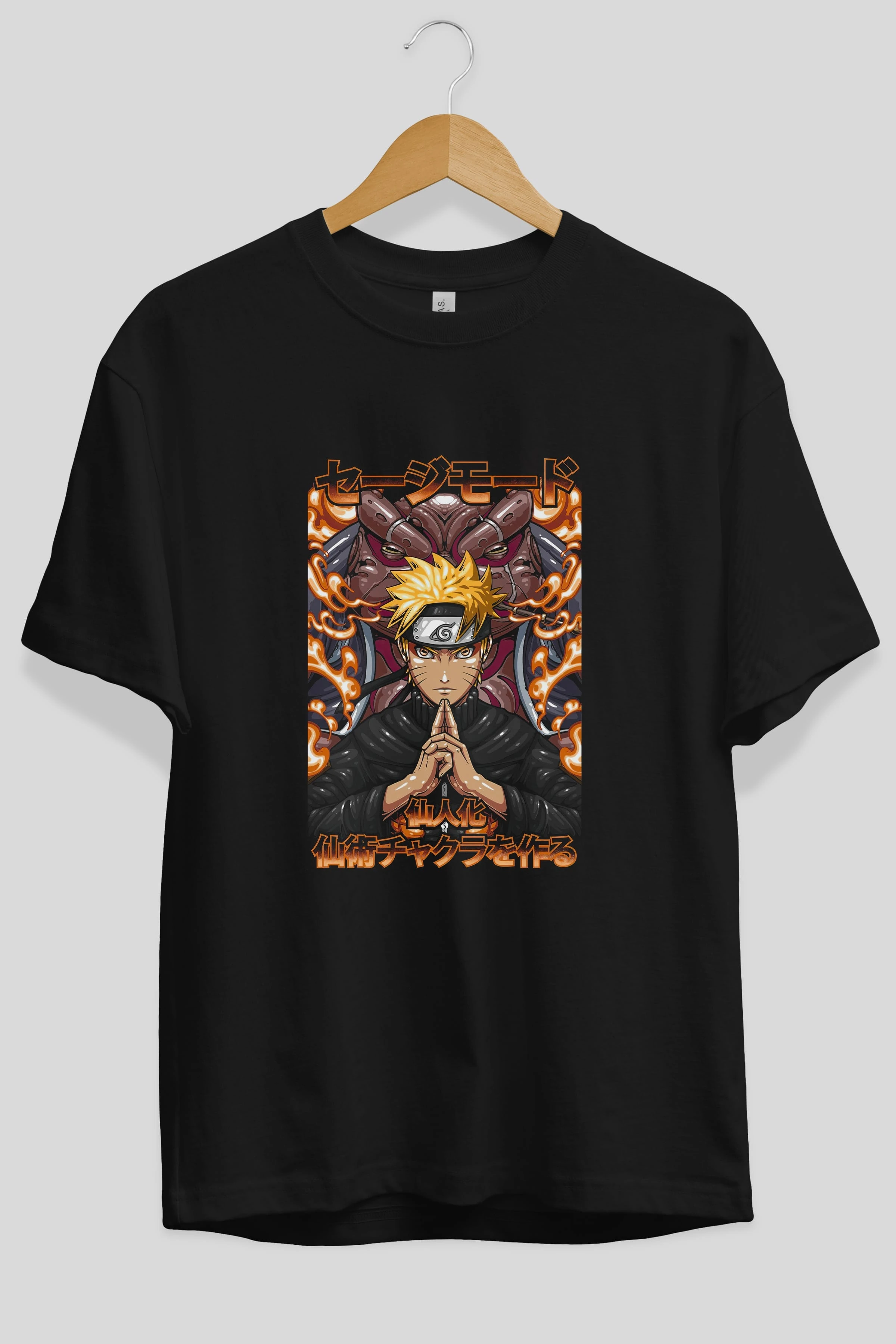 NARUTO (10) Anime Ön Baskılı Oversize t-shirt %100 pamuk Erkek Kadın Unisex